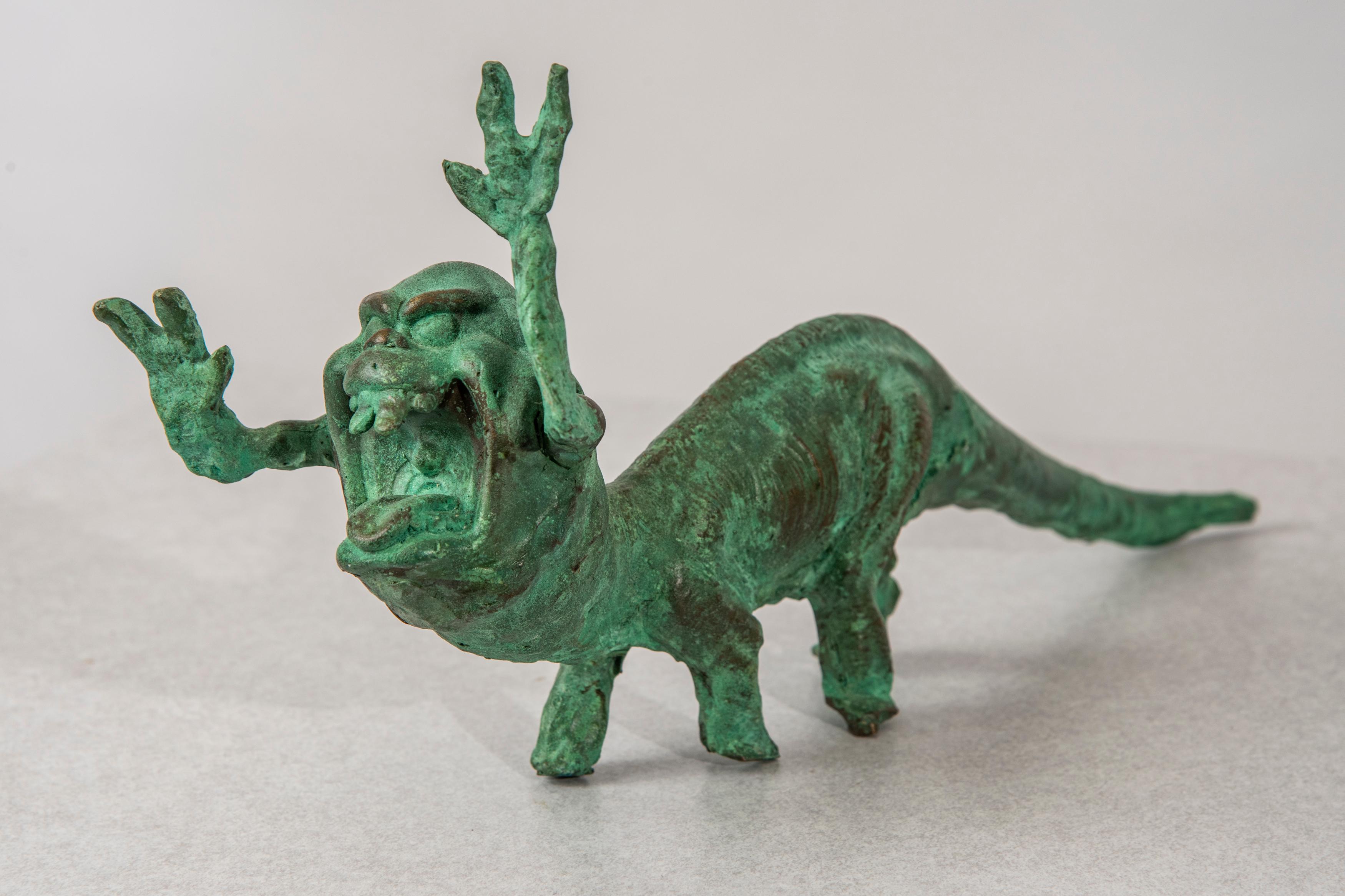 Joshua Goode Figurative Sculpture - Bronze Sculpture: 'Slimersaurus'