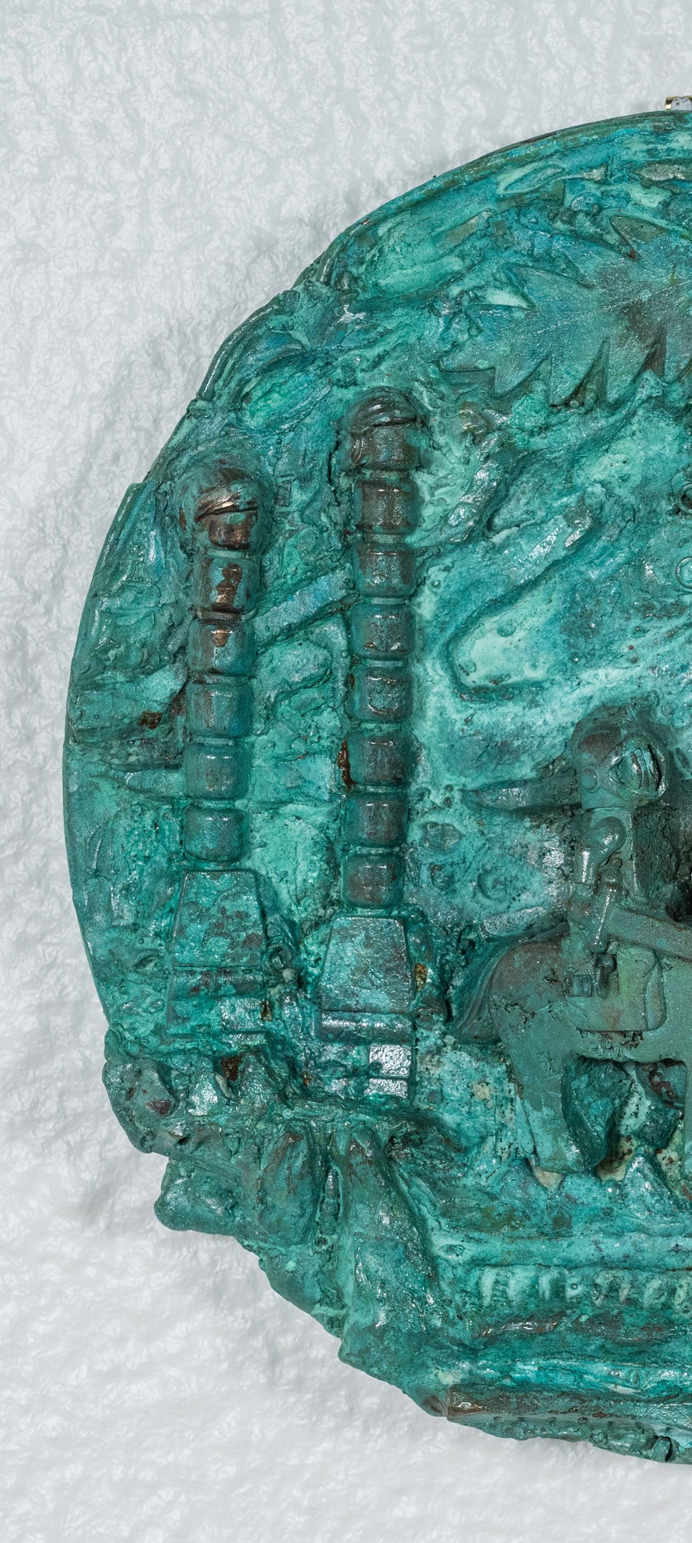 Bronzeskulptur: „Die Geburt des Einhorns TRex und der Herbst von Rhome Disc One“ im Angebot 1