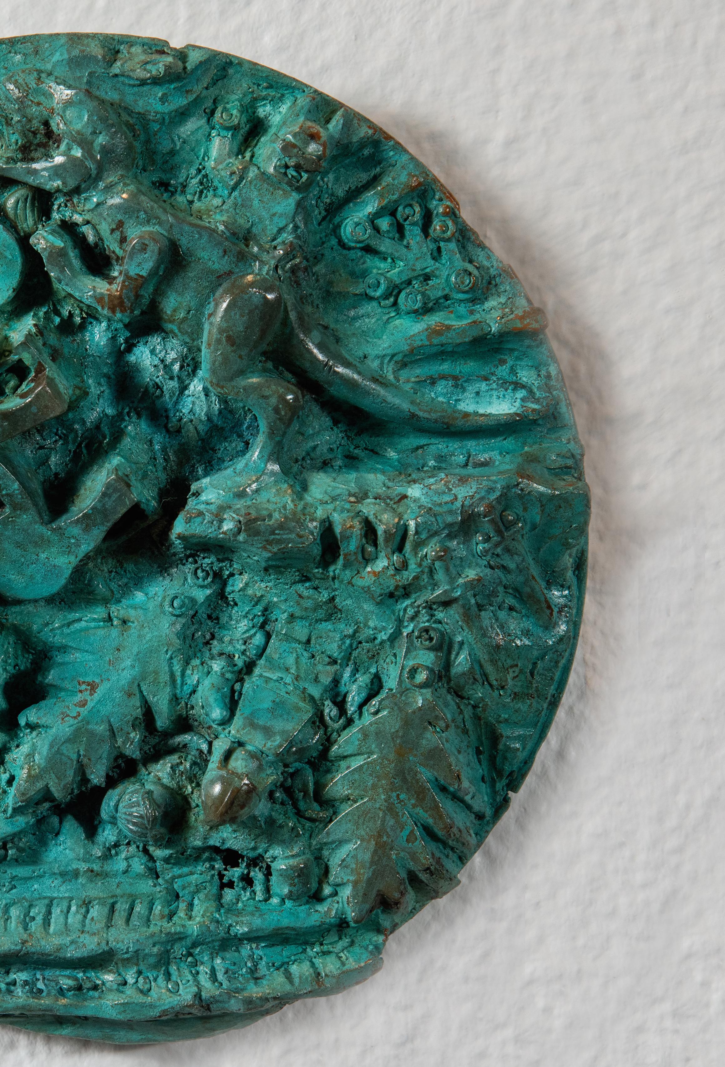 Bronzeskulptur: „Die Geburt des Einhorns TRex und der Herbst von Rhome Disc Three“ im Angebot 2