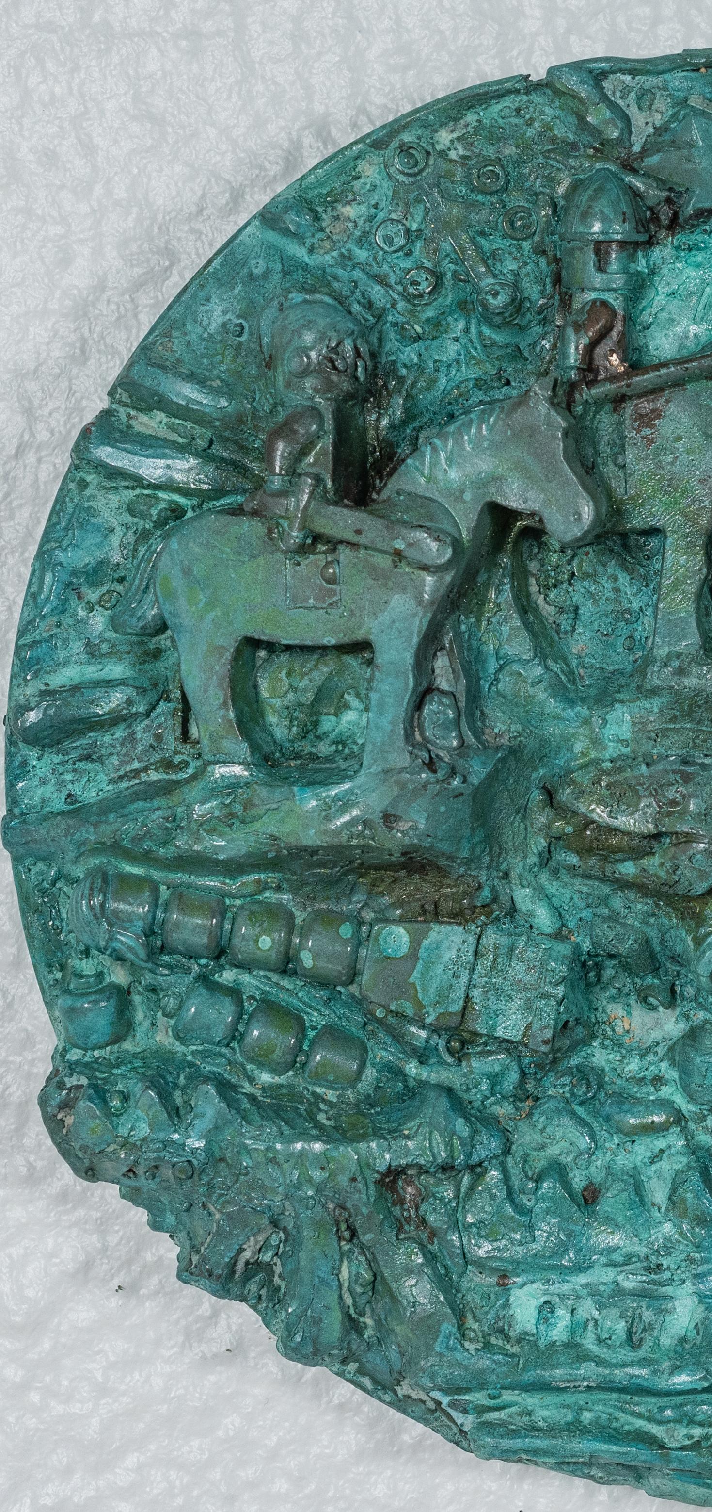 Bronzeskulptur: „Die Geburt des Einhorns TRex und der Herbst von Rhome Disc Two“ (Zeitgenössisch), Sculpture, von Joshua Goode