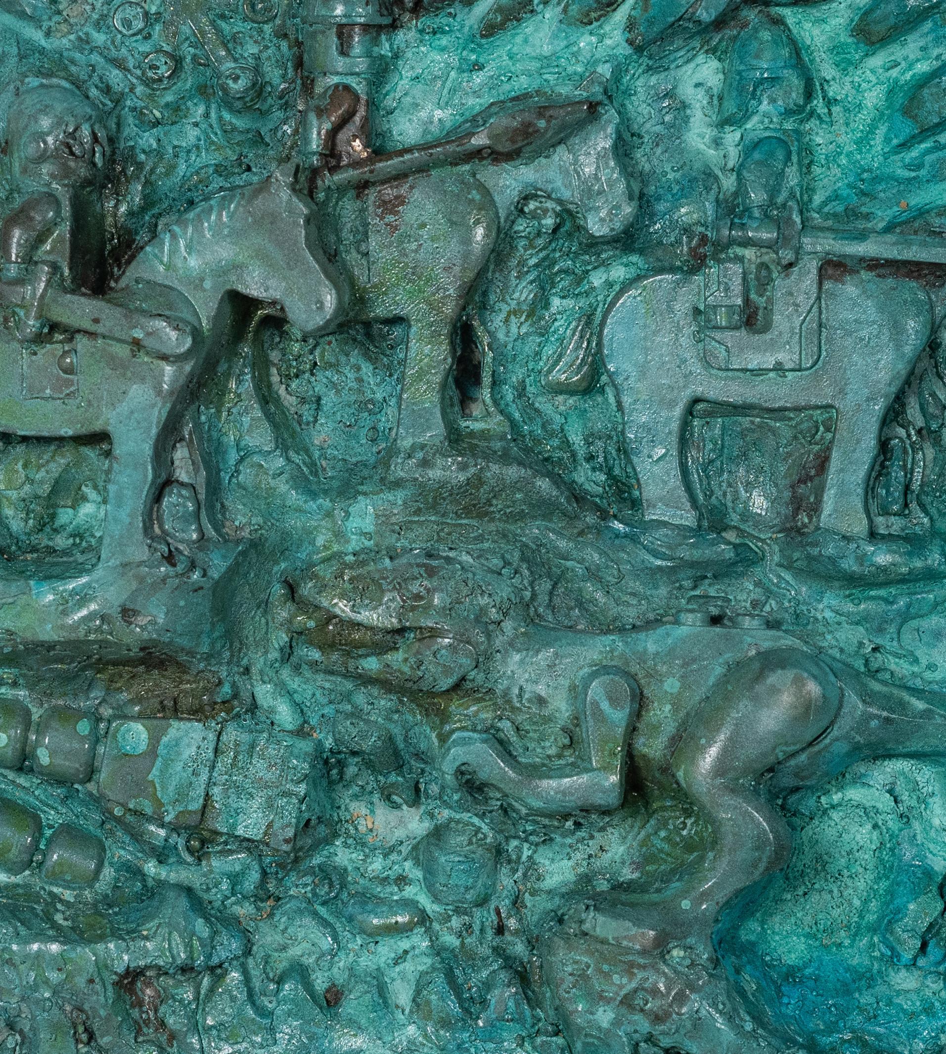 Bronzeskulptur: „Die Geburt des Einhorns TRex und der Herbst von Rhome Disc Two“ im Angebot 2