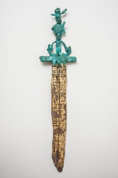 Mixed Media-Skulptur: „Rhoman Sword“