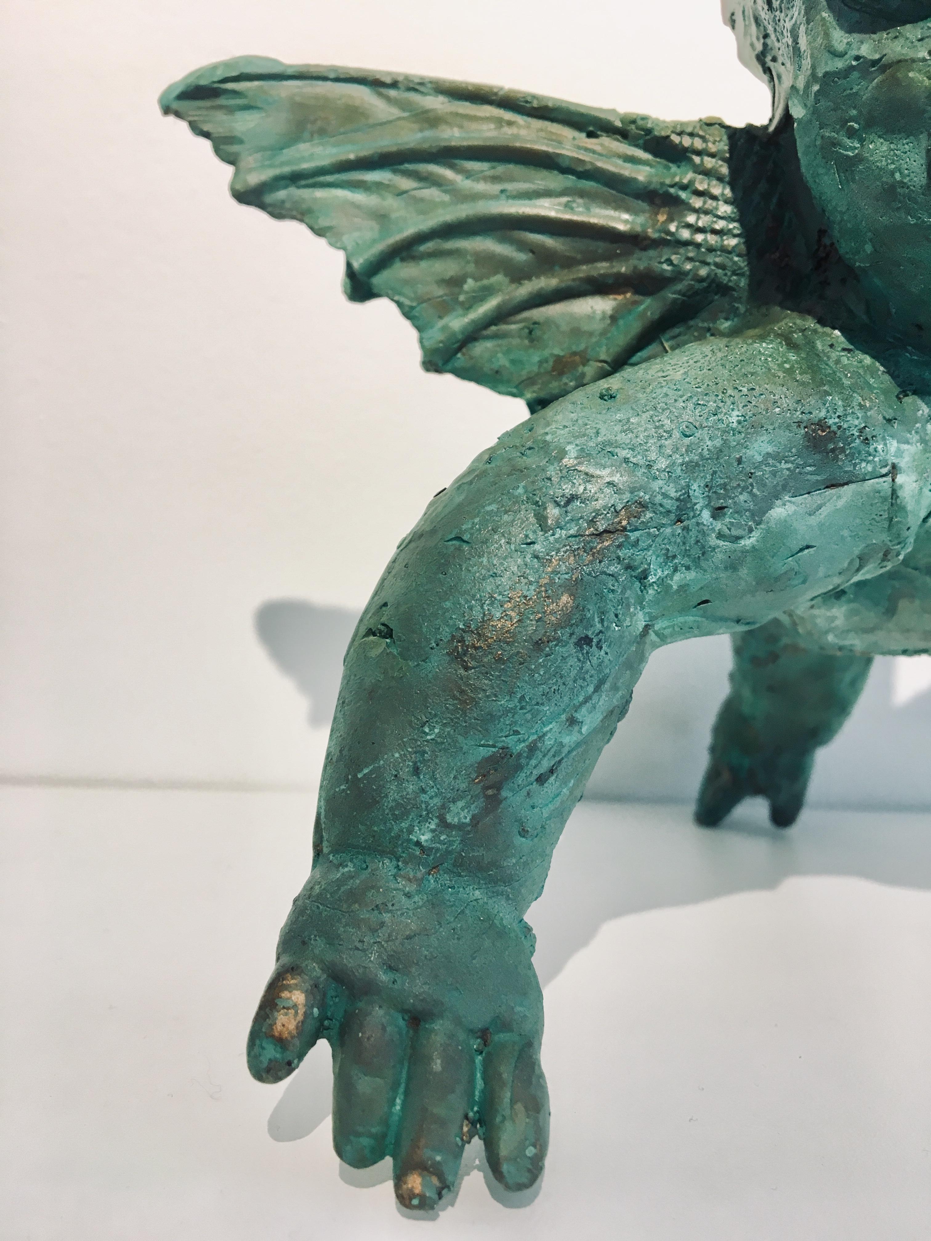 Moderne moderne Bronze-Relic-Skulptur einer Figur mit 3 Beinen: „Rhoman Fertility Goddess“ im Angebot 2