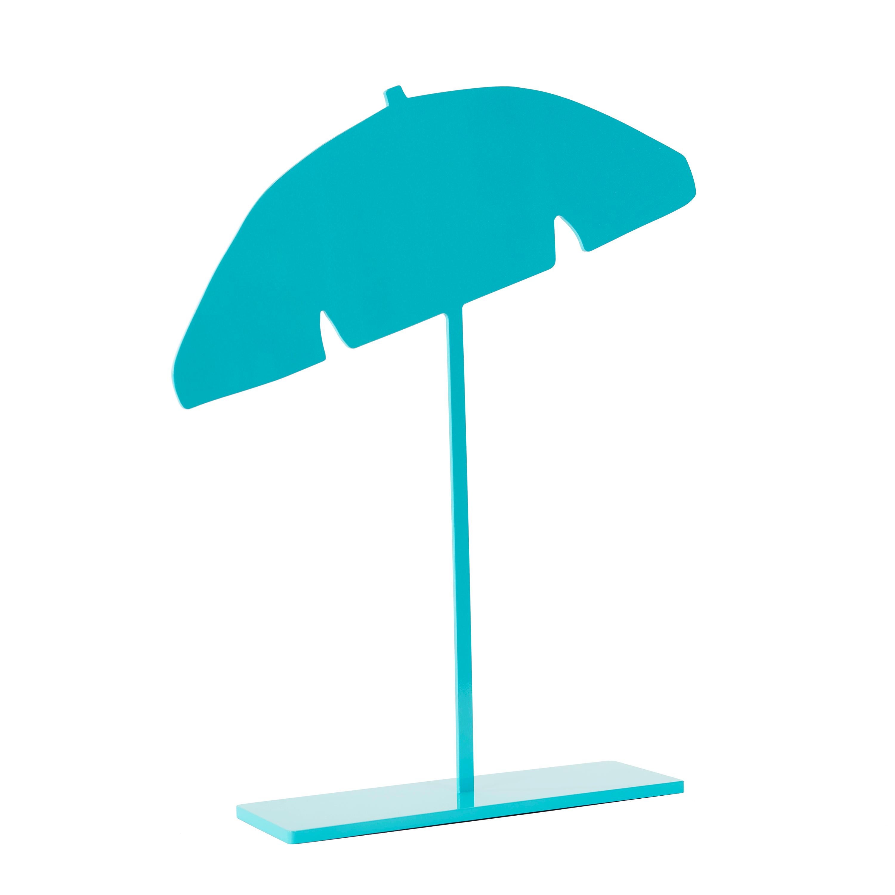 Joshua Jensen-Nagle Figurative Sculpture - Beach Umbrella (Aqua)
