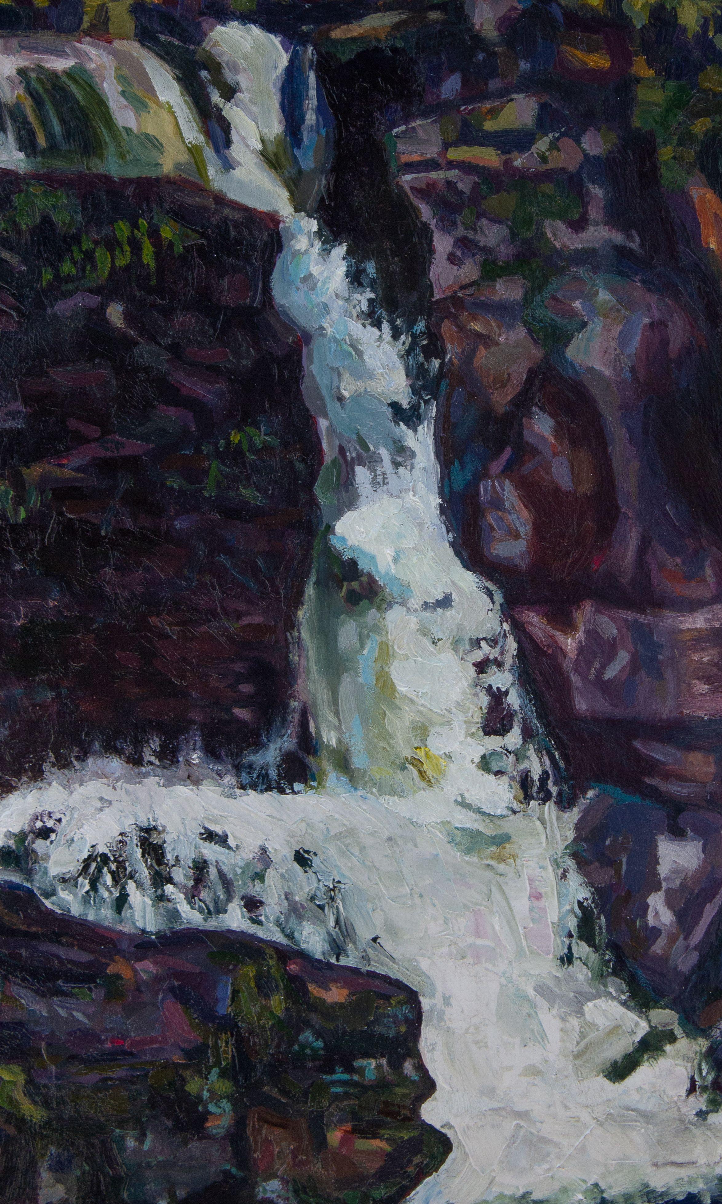 Lower Falls Trail, Painting, Oil on Wood Panel 1