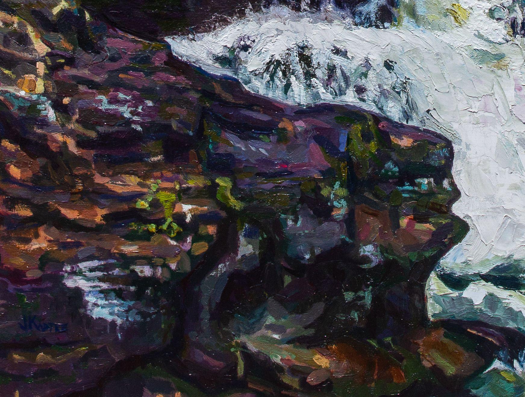 Lower Falls Trail, Painting, Oil on Wood Panel 2