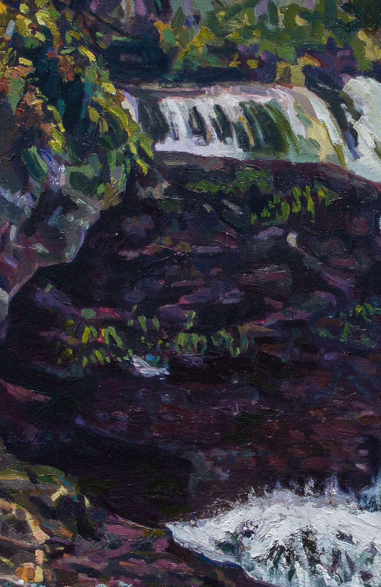 Lower Falls Trail, Painting, Oil on Wood Panel 4