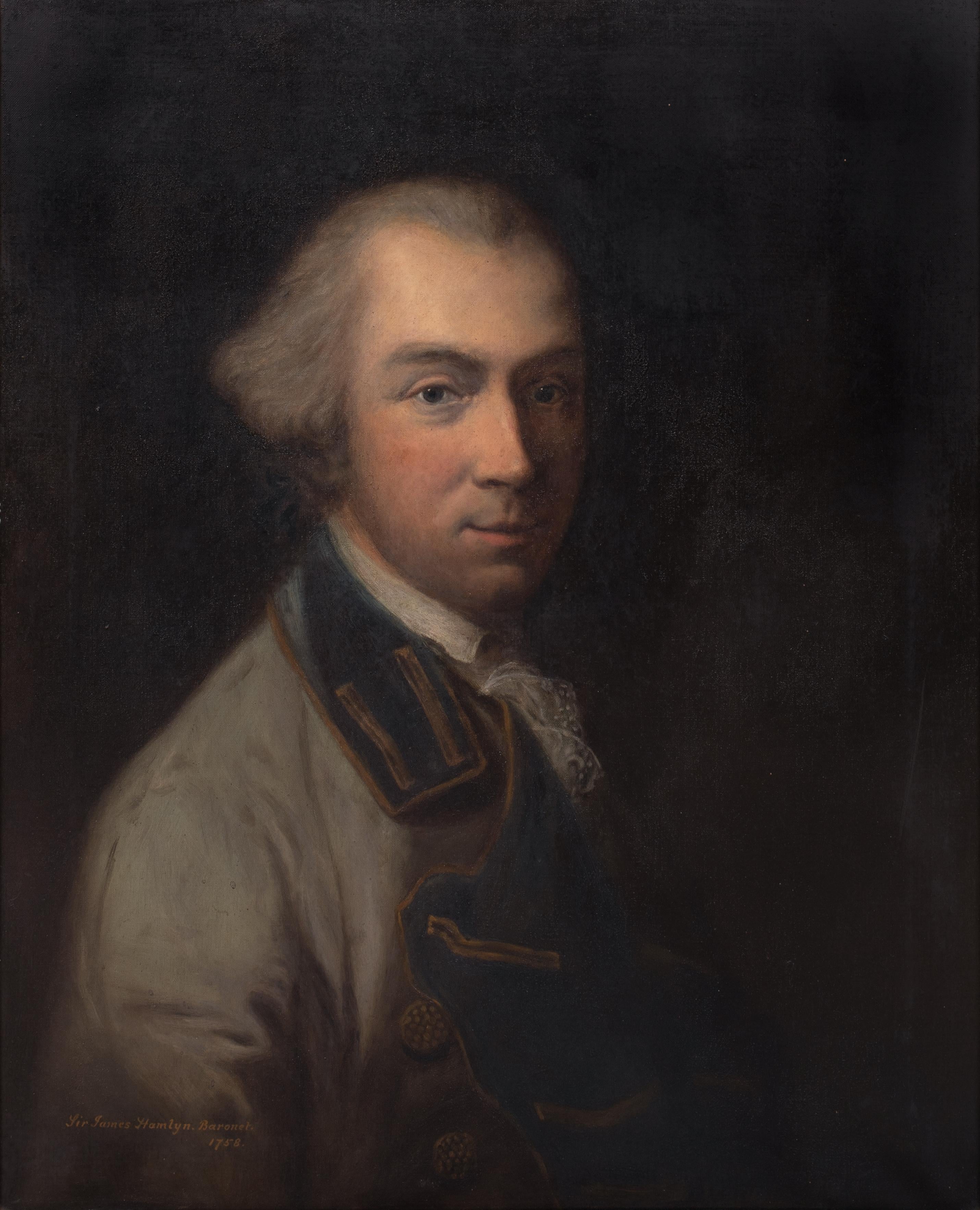 Portrait Of Sir James Hamlyn (1735-1811), MP for Carmarthen, Sheriff of Devon - Black Portrait Painting by Joshua Reynolds