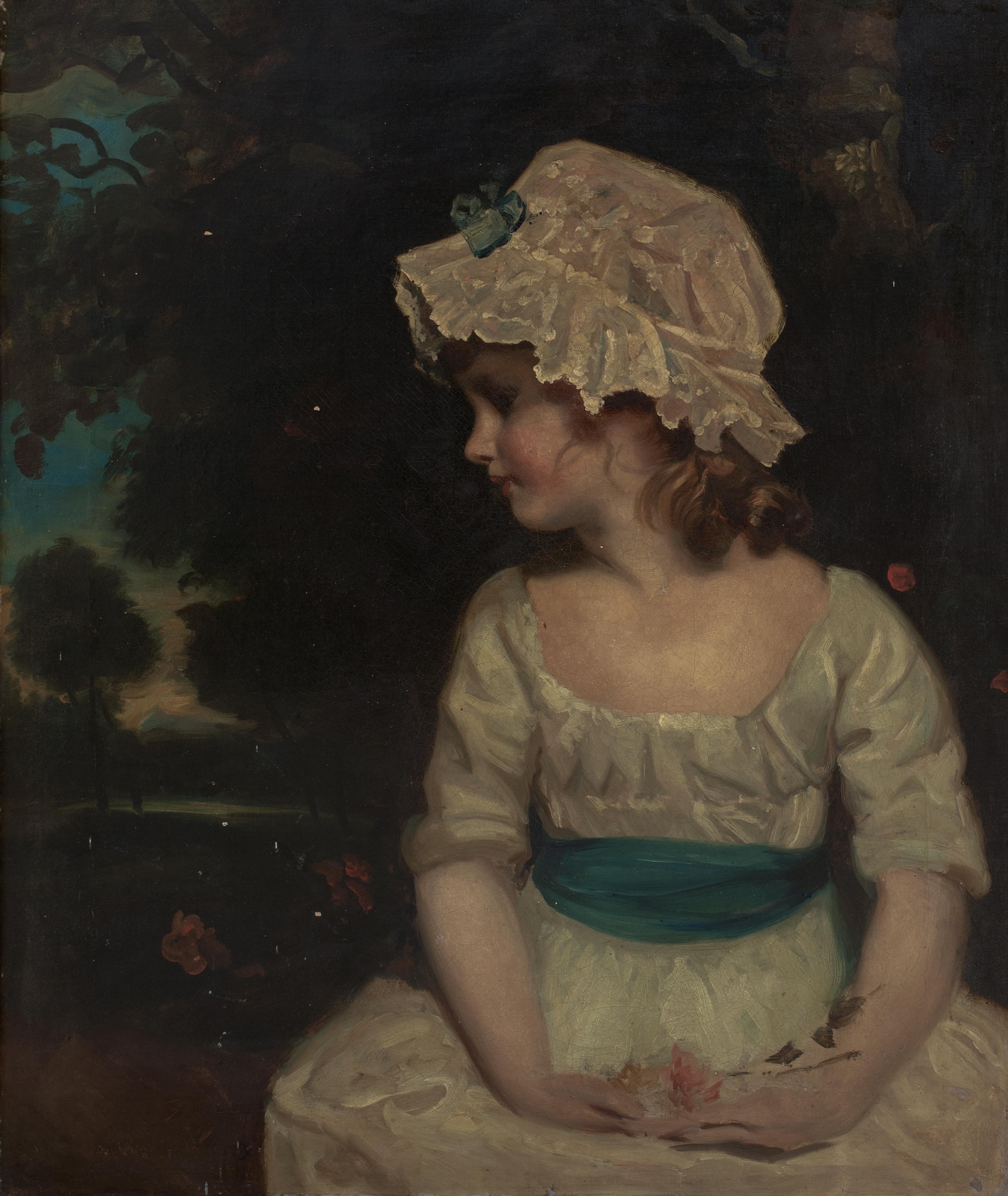 Porträt von Theophilia Gwatkin, 18. Jahrhundert 

Atelier von Joshua REYNOLDS (1723-1792)

Großes Porträt eines jungen Mädchens aus dem 18. Jahrhundert, Theophilia Gwatkin, Öl auf Leinwand. Wunderschönes Porträt des jungen Mädchens, das vermutlich