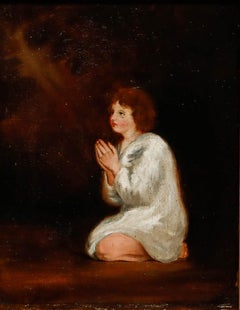 Sir Joshua Reynolds - 19th Century Oil, The Infant Samuel at Prayer