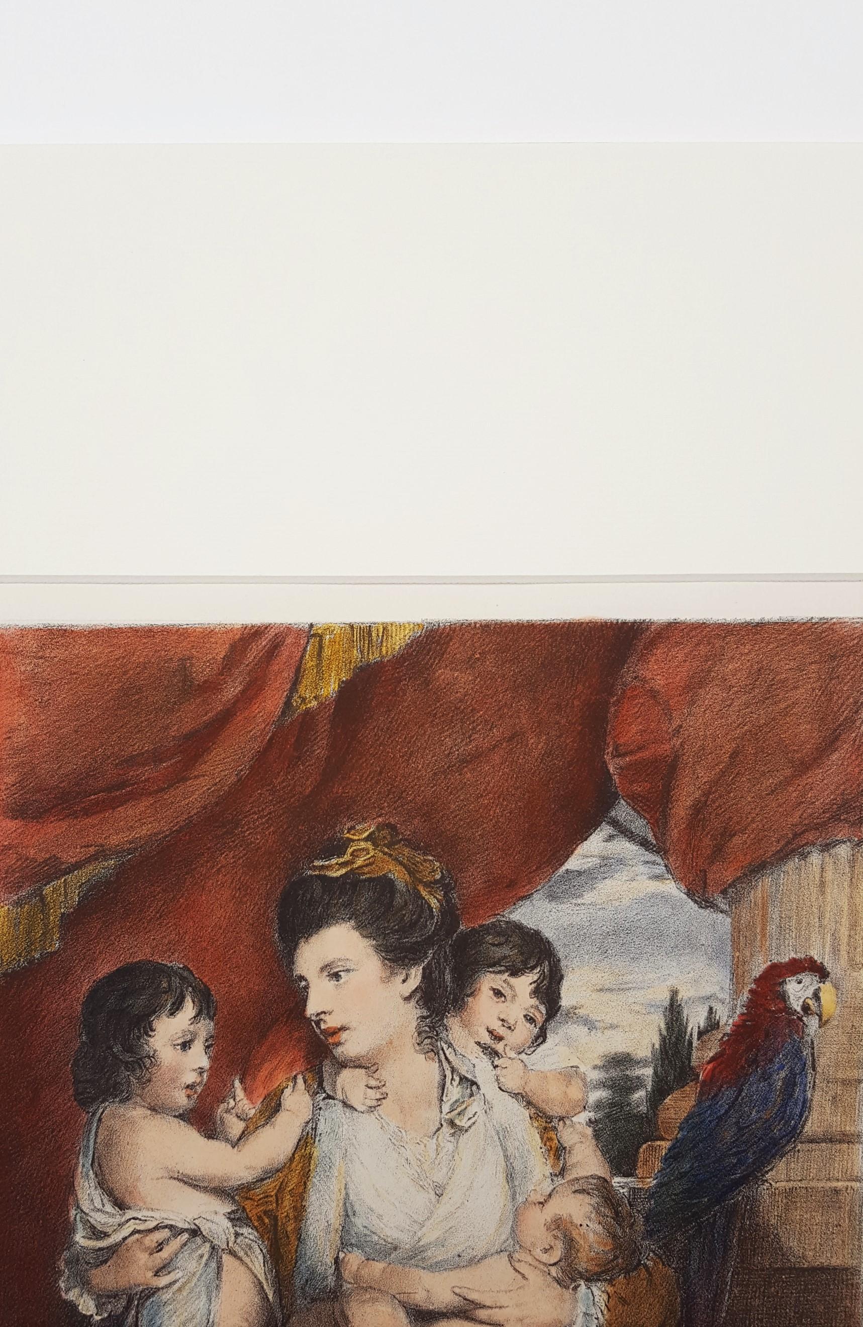 Cornelia, Lady Cockburn and Her Children - Brown Portrait Print by Joshua Reynolds