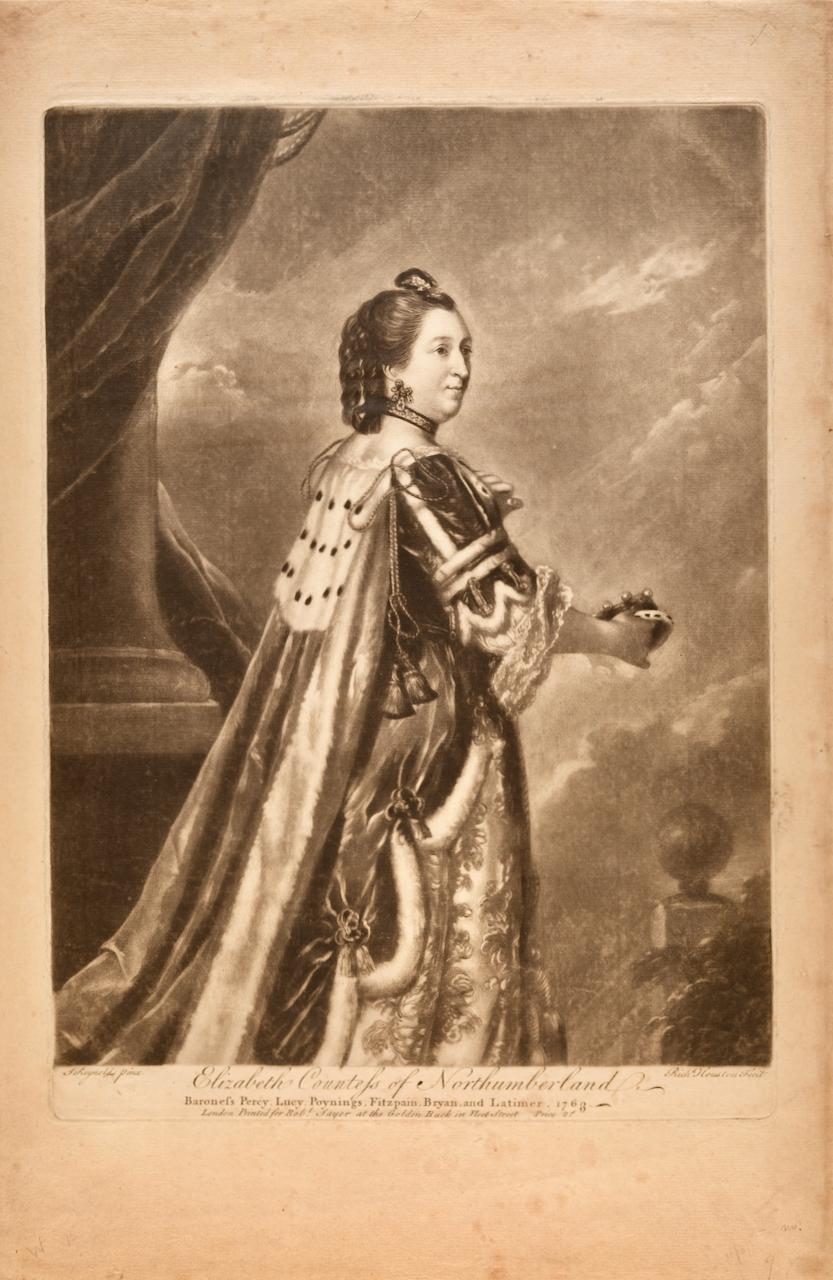 Elizabeth, Countess of Northumberland: Mezzotint After a Painting by J. Reynolds - Print by Joshua Reynolds