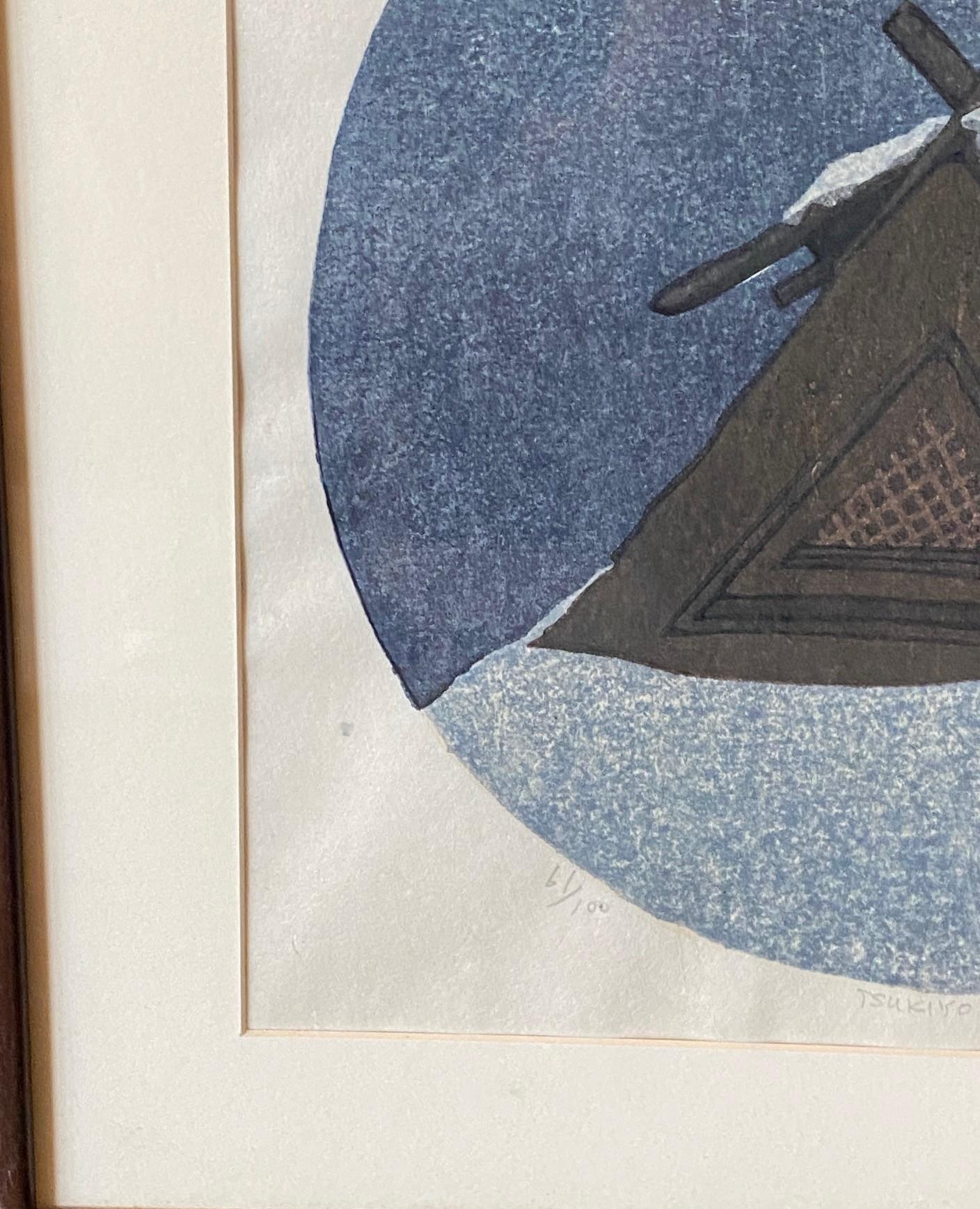 Joshua Rome Signed Limited Ed. Japanese Woodblock Print Tsukiyo Moonlit Night For Sale 2