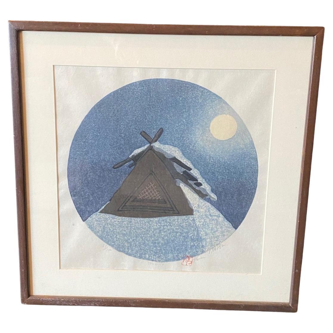 Joshua Rome Signed Limited Ed. Japanese Woodblock Print Tsukiyo Moonlit Night For Sale