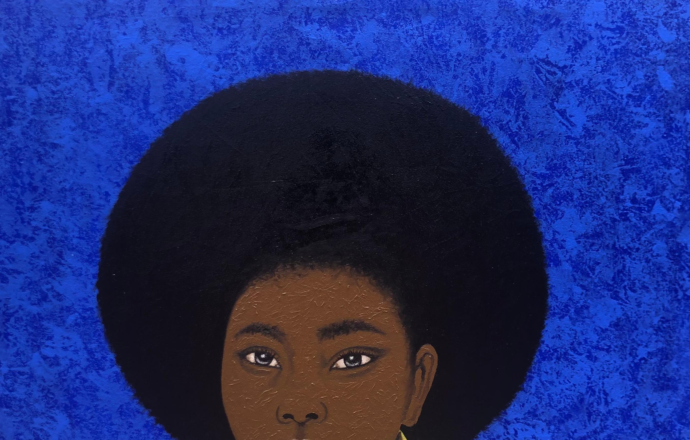Afrolicious  2 - Zeitgenössische Malerei des 21. Jahrhunderts, Frau mit puffigem Haar – Painting von Joshua Salami