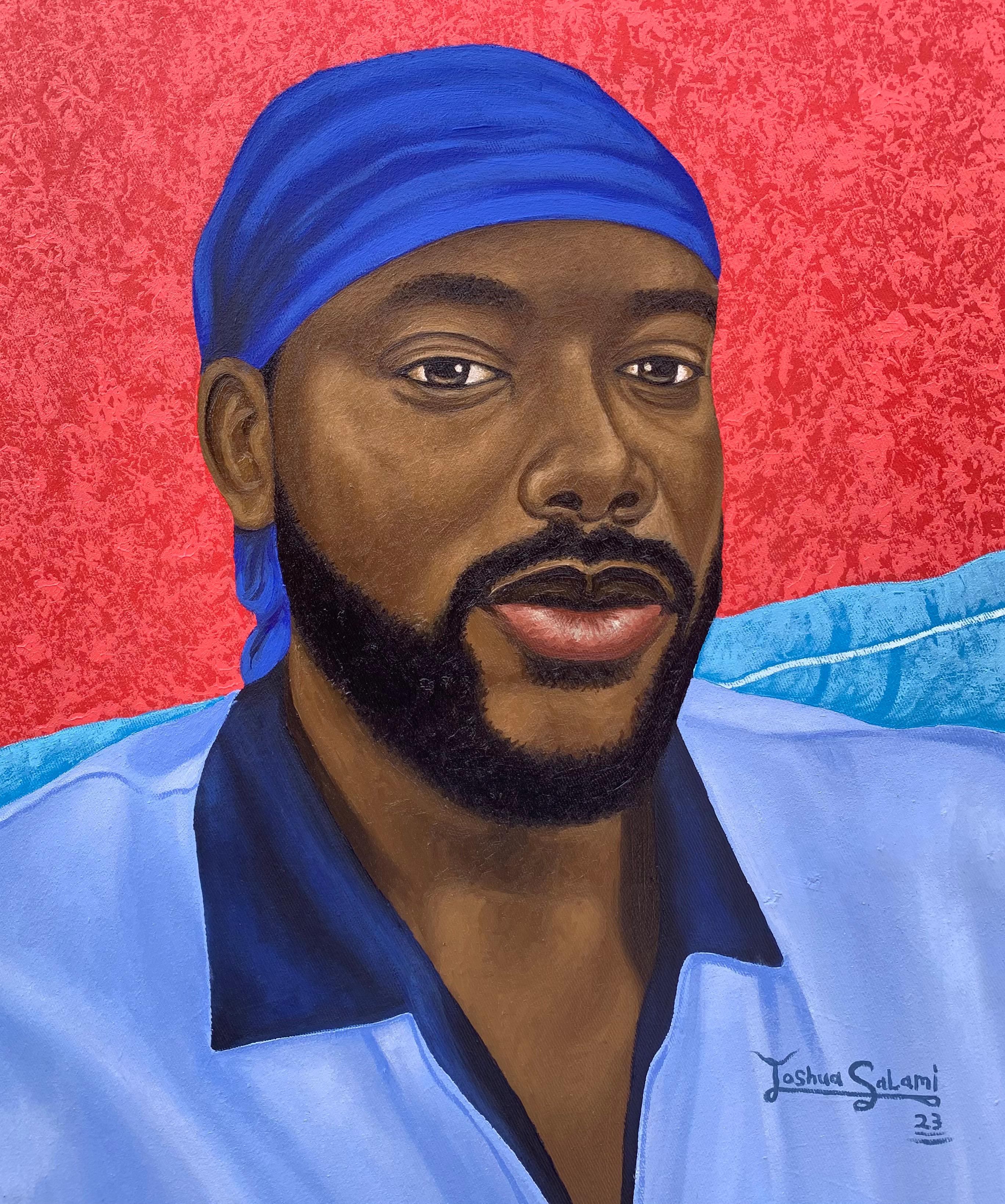 Figurative Painting di Joshua Salami - Sempre pieno di carineria - 21° secolo, Contemporaneo, Figurativo, Ritratto, Uomo