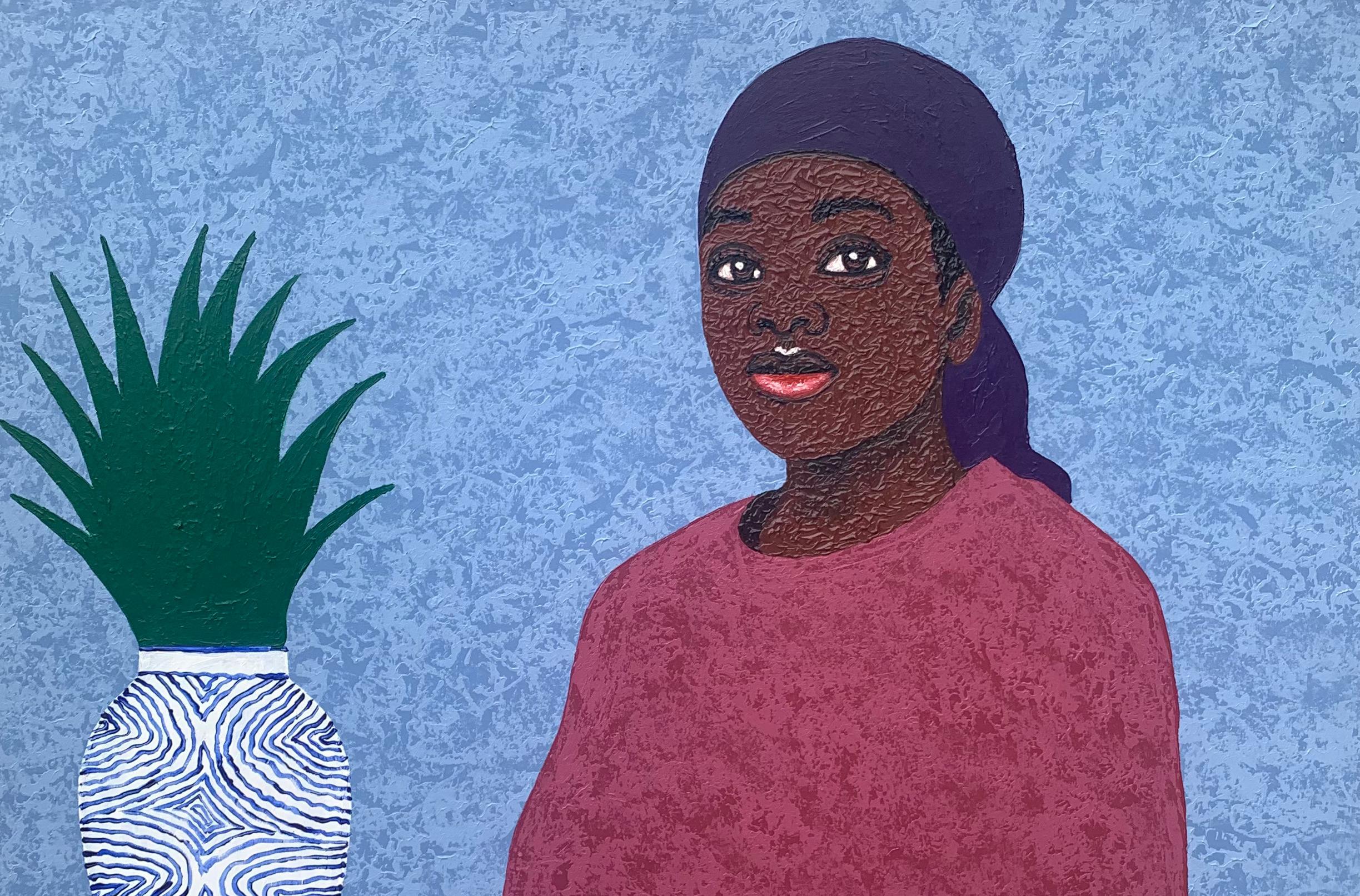 Anyways Life is Great - 21. Jahrhundert, Zeitgenössisch, Figurativ, Floral, Modern – Painting von Joshua Salami
