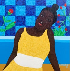 En Paz 1 - Siglo XXI, Pintura Contemporánea de Mujer con Acrílico, Floral