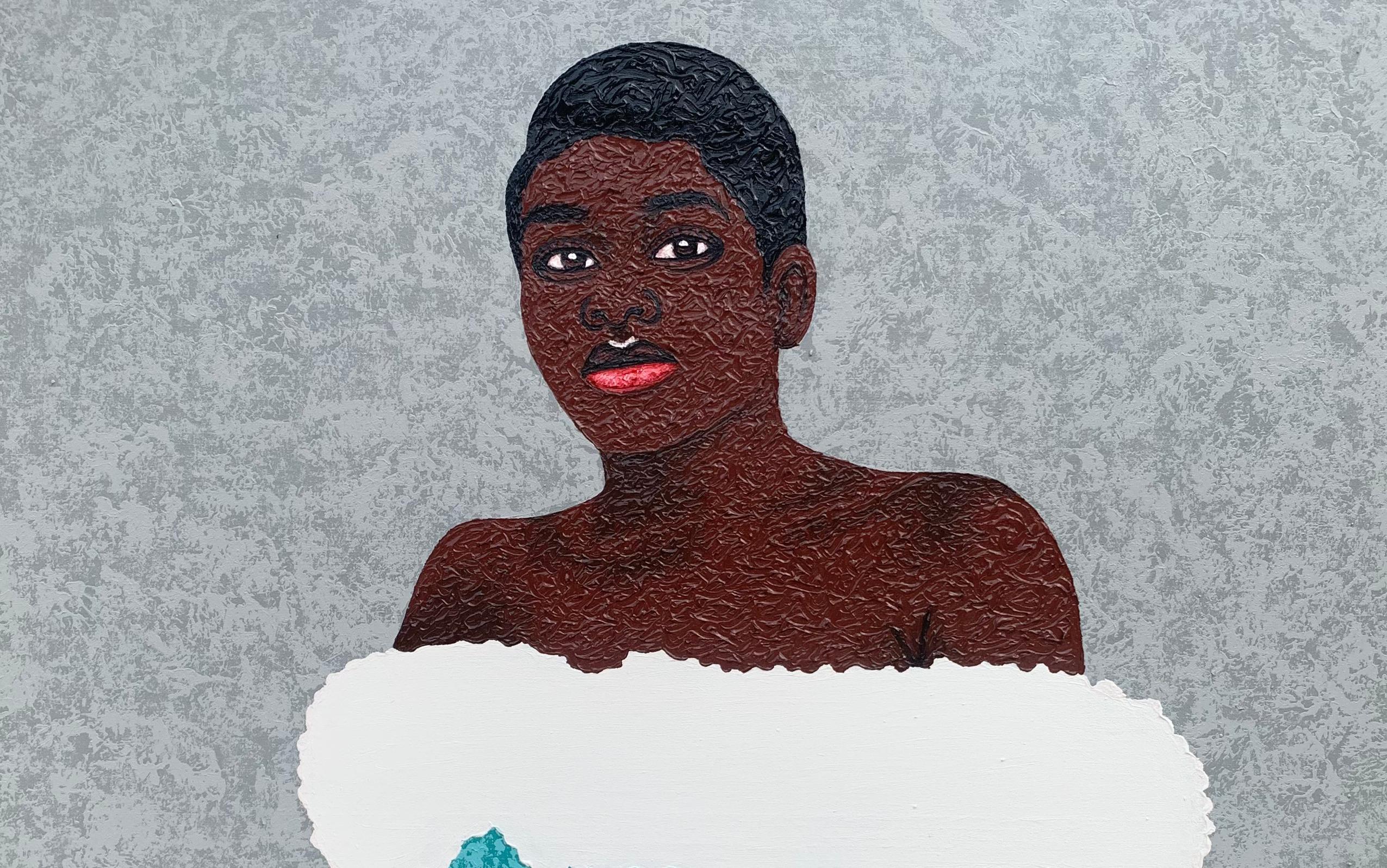 Blooming Wherever I'm Planted - 21st Century Contemporary, Figurative, Modern - Painting by Joshua Salami