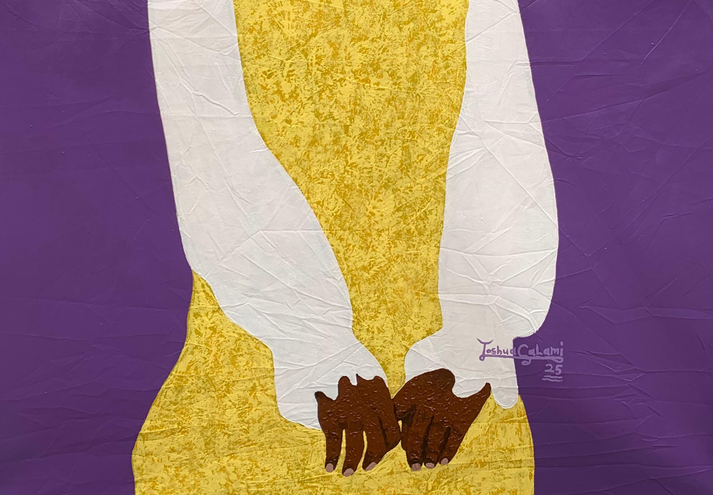 Kühn und schön - Zeitgenössisch, figurativ, moderner Expressionismus des 21. (Pink), Portrait Painting, von Joshua Salami