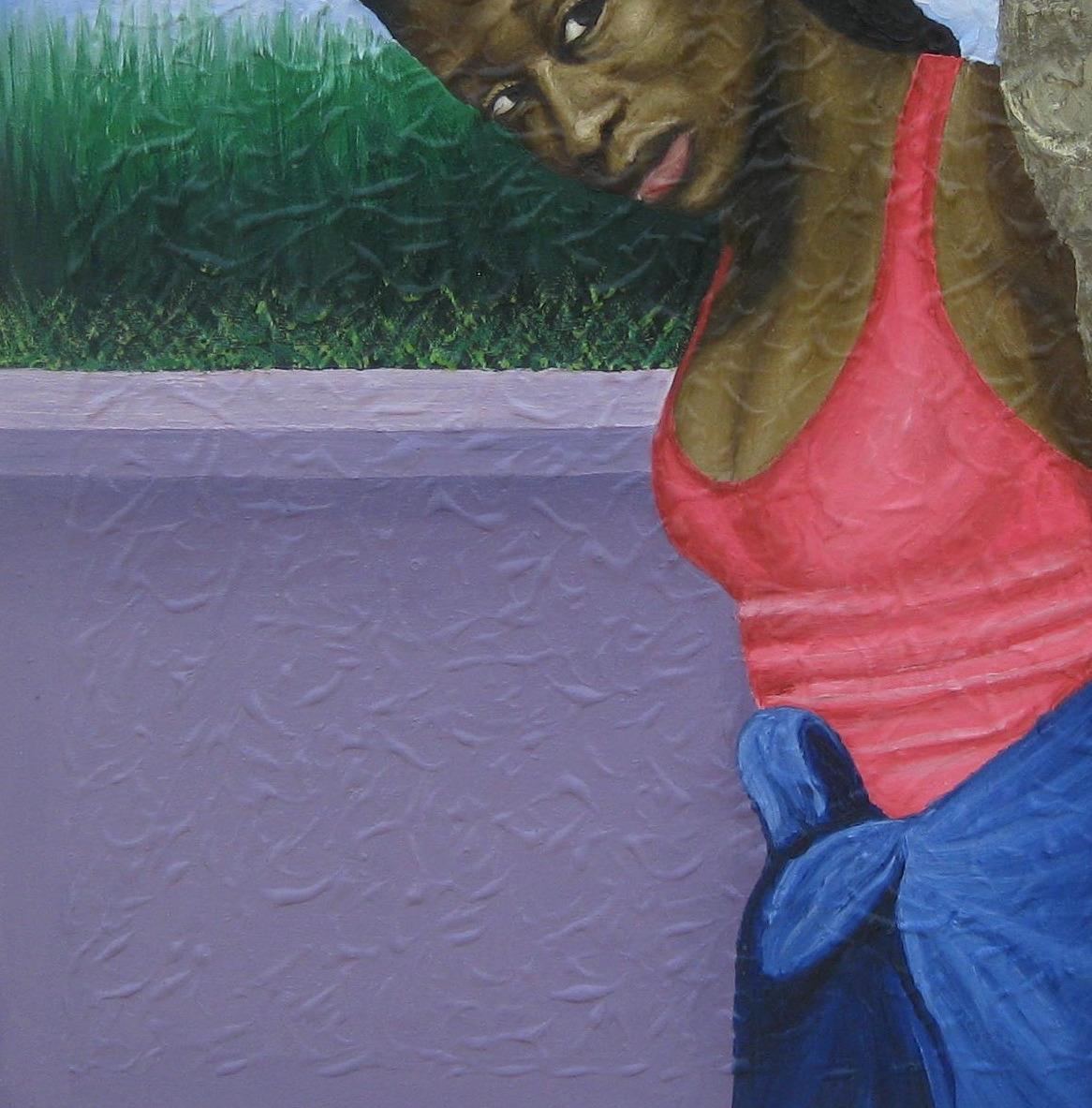 Vieni a trovarmi - Portrait Painting Grigio di Joshua Salami