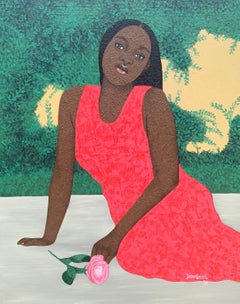 Emocionante Espera -Siglo XXI, Contemporáneo, Figurativo, Moderno, Mujer, Amor