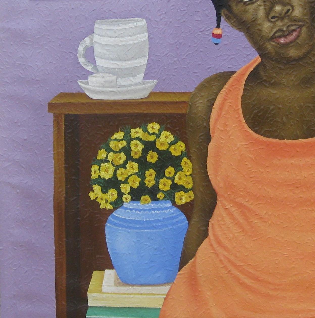 Die Hoffnung auf die Traumstadt (Grau), Portrait Painting, von Joshua Salami