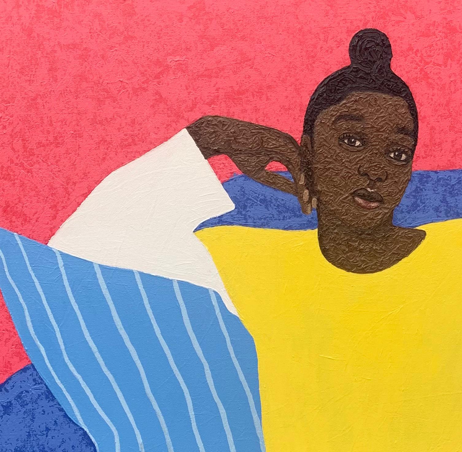 Quanto tempo dovrò aspettare -21° Secolo, Contemporaneo, Figurativo, Amore Donne - Painting di Joshua Salami