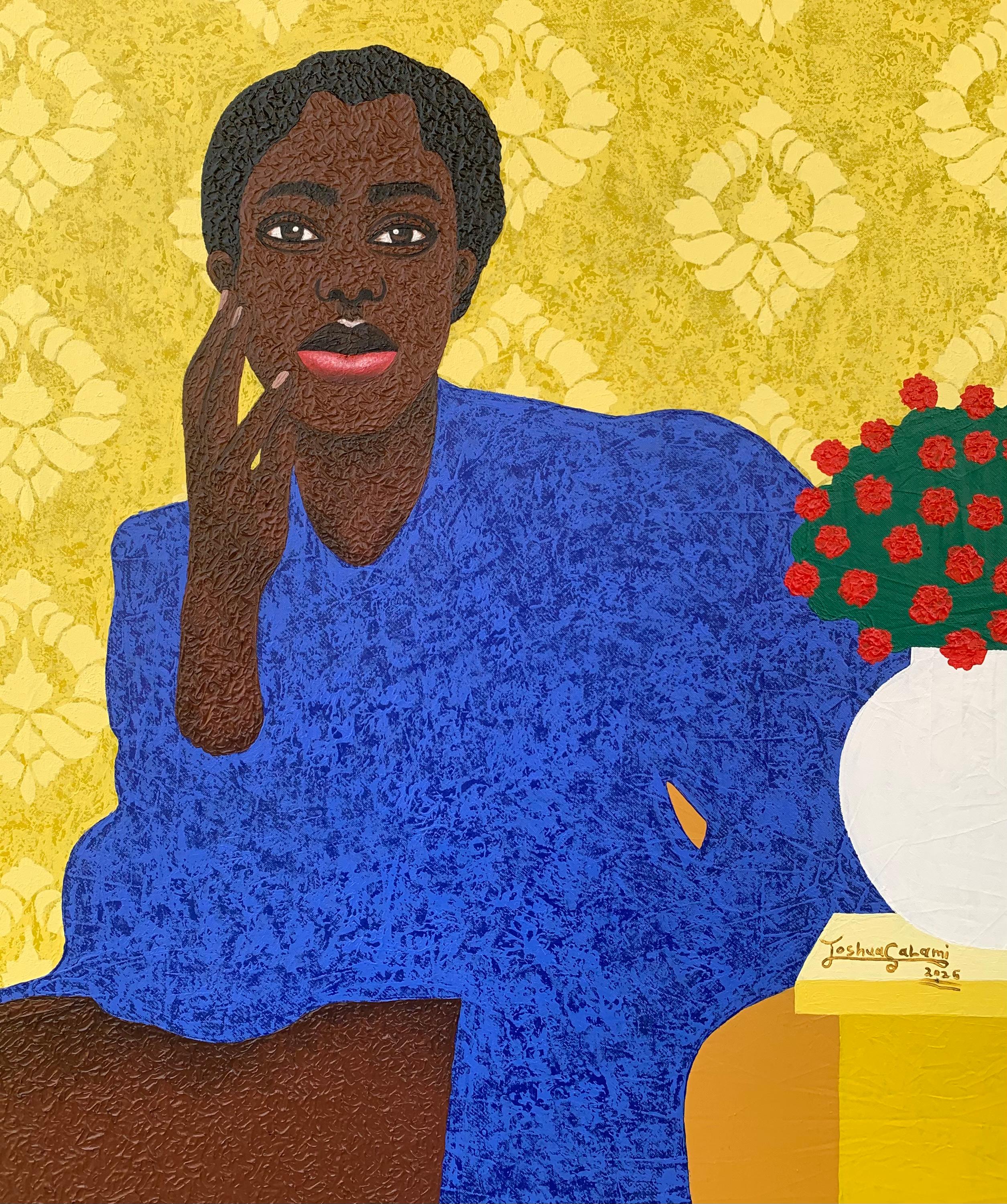 I Am Golden - 21st Century Contemporary, Expressionism, Portrait, Floral Modern