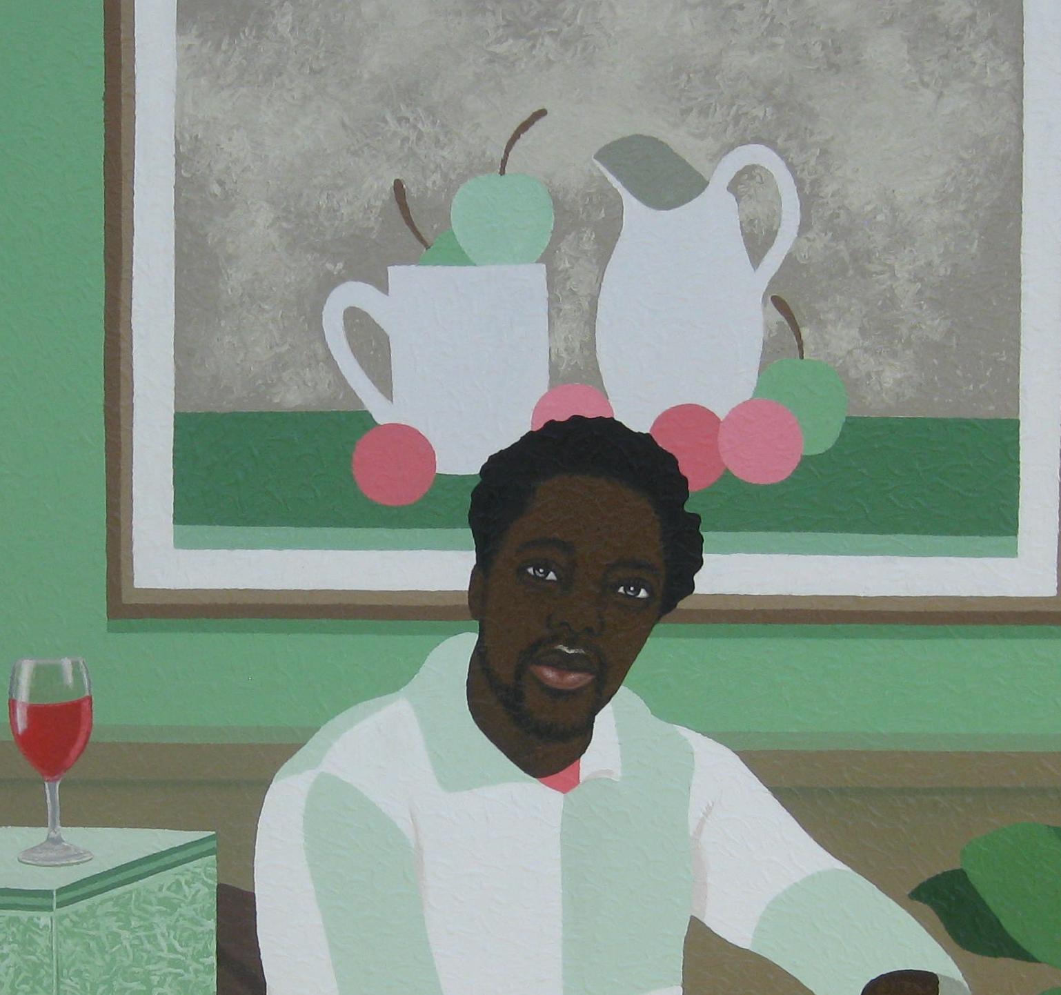 Joshua Salami In His Space Oil on Canvas Nigerian Artist 2023