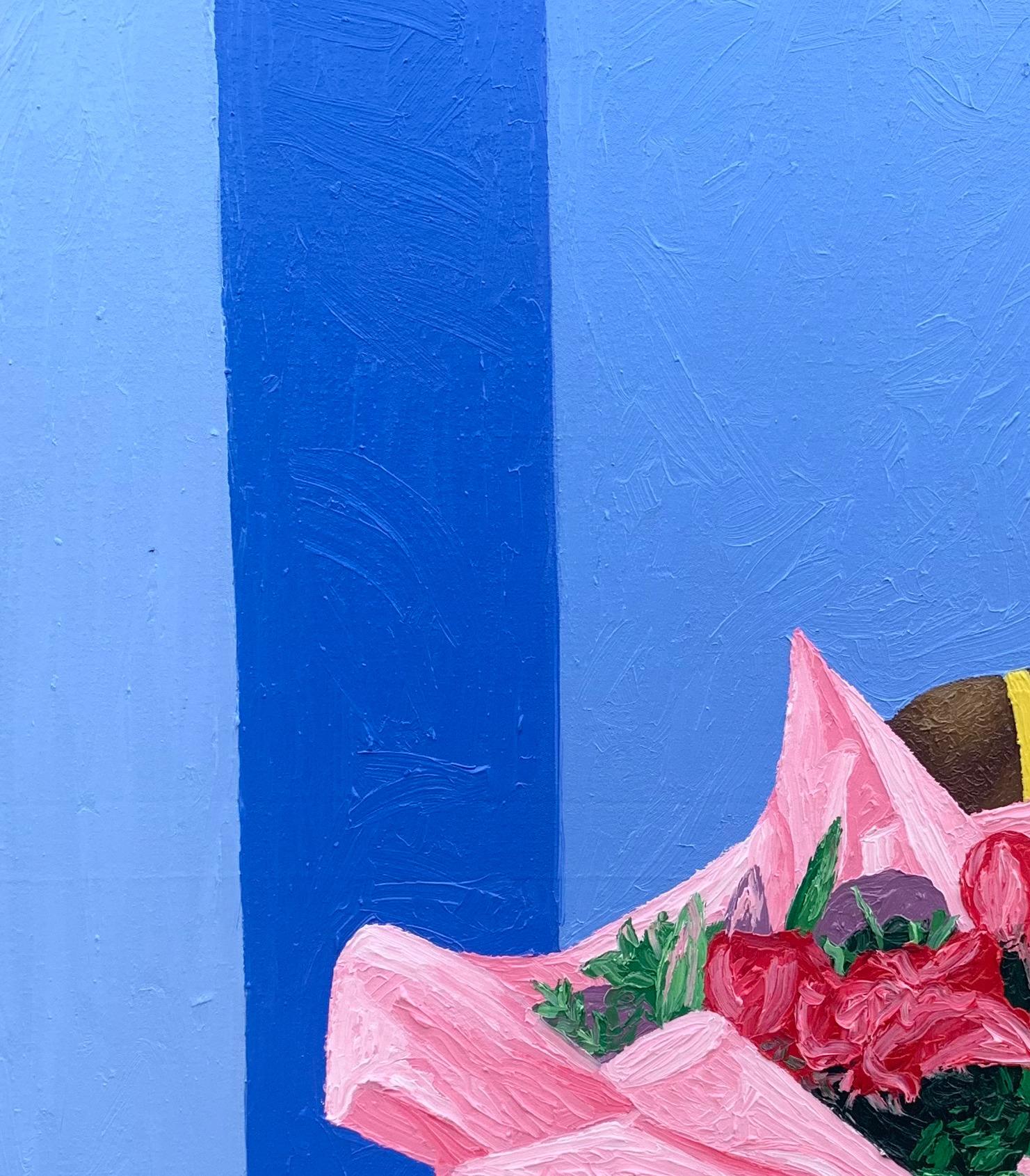 Moment He Gave Me Flowers - 21° secolo, Contemporaneo, Paesaggio, Donne, Amore - Painting di Joshua Salami