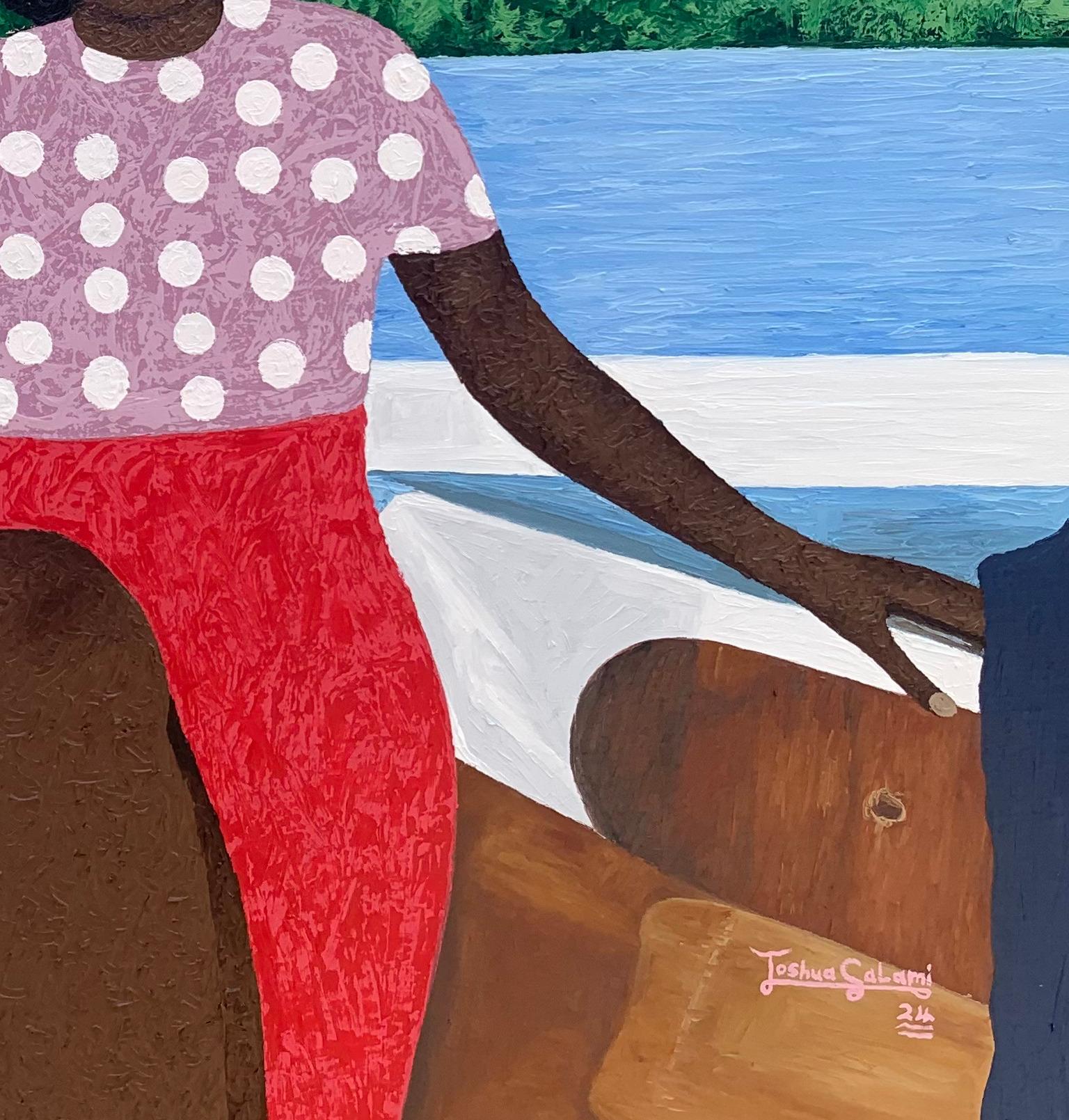 Moment on the Sea - 21st Century, Contemporary, Landscape, Women, Modern Art For Sale 1