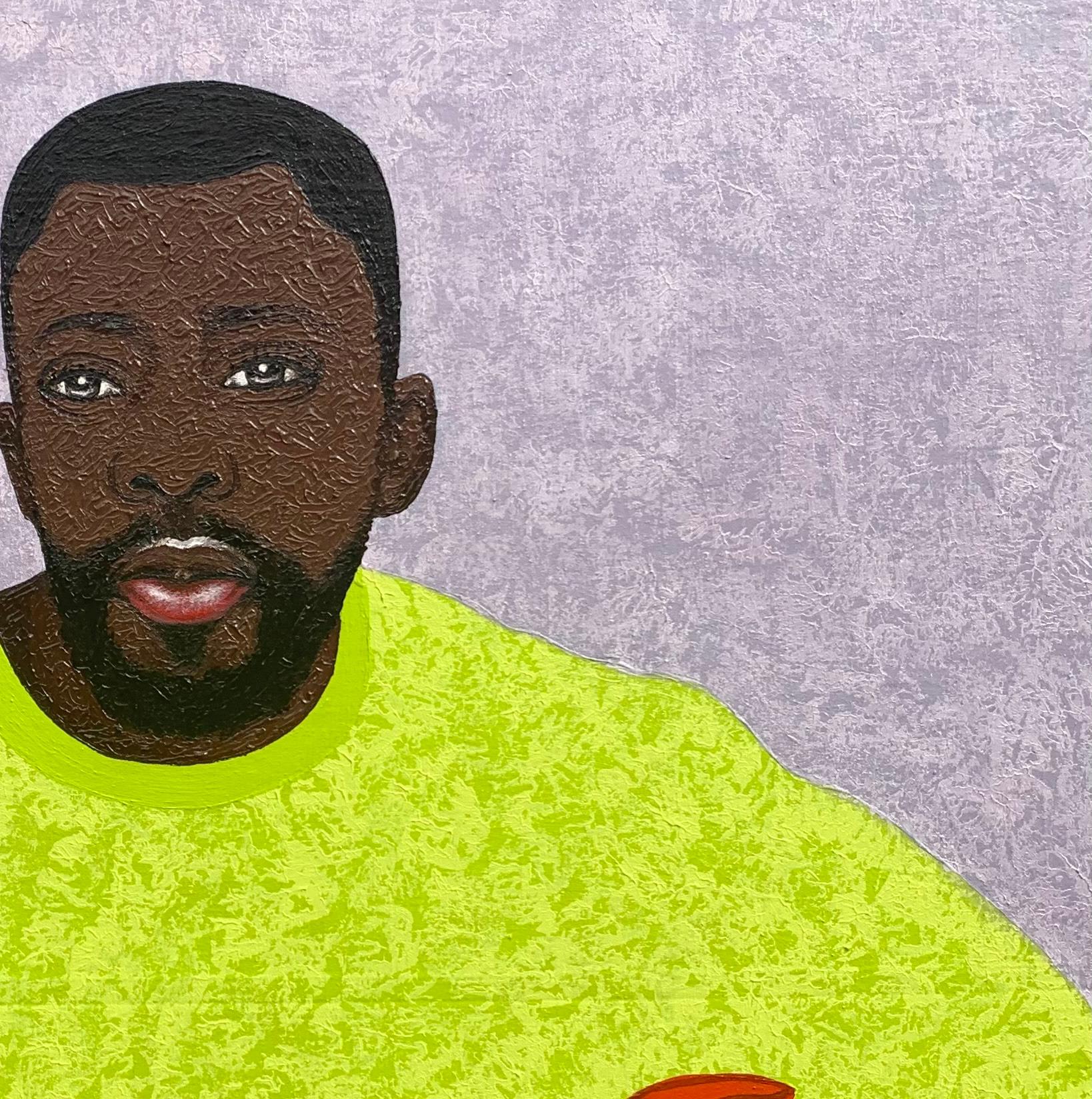 Nada sienta mejor que el amor verdadero - Siglo XXI, Expresionista, Figurativo - Figurative Painting Verde de Joshua Salami