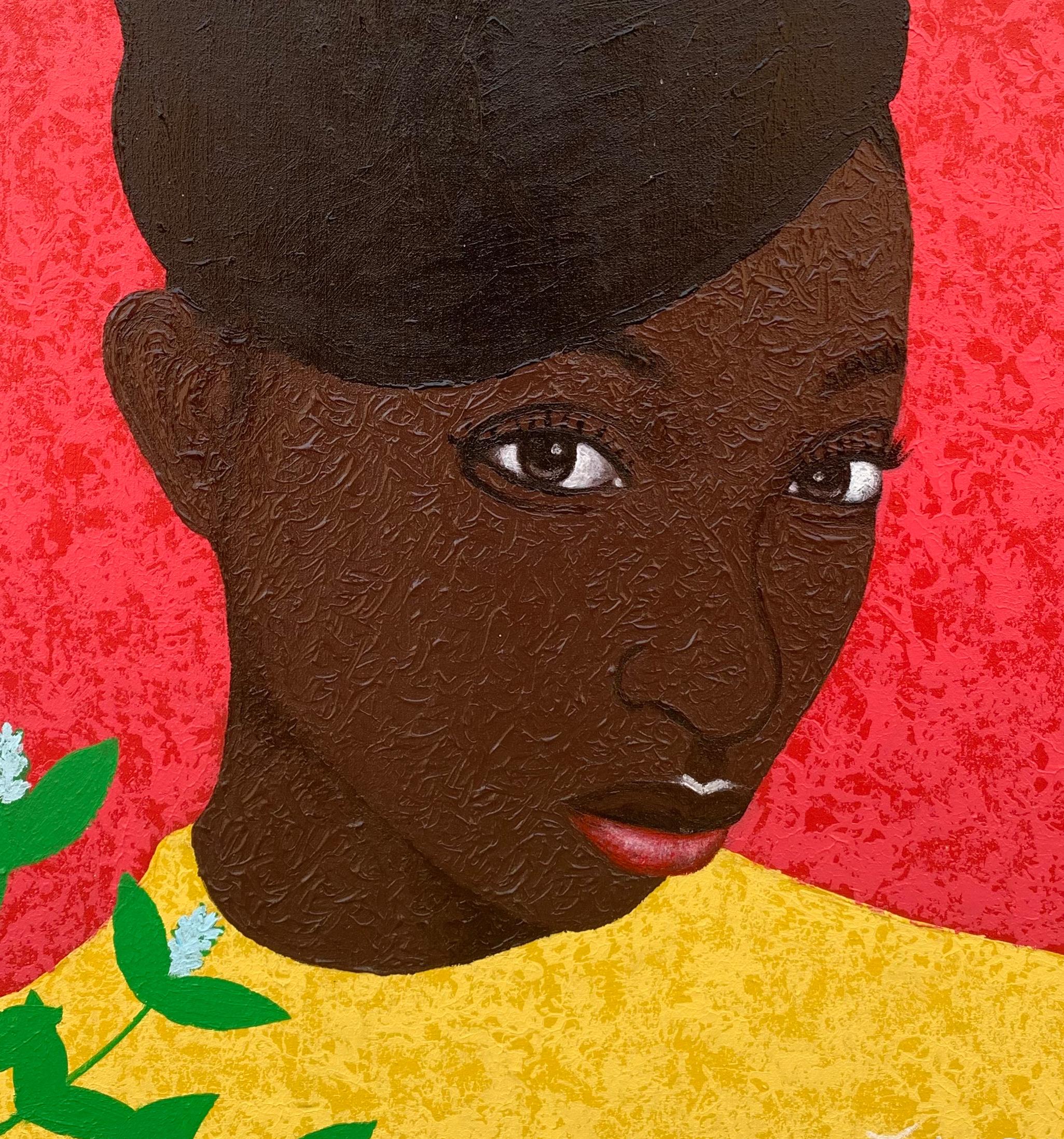 Pretty in Yellow -21° secolo, Contemporaneo, Ritratto figurativo, Colore, Donna in vendita 2