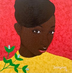 Pretty in Yellow -Siglo XXI, Contemporáneo, Retrato figurativo, Color, Mujer