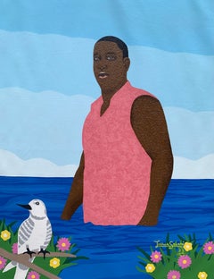 A Veces En La Playa - Siglo XXI, Expresionista, Paisaje Figurativo, Hombres