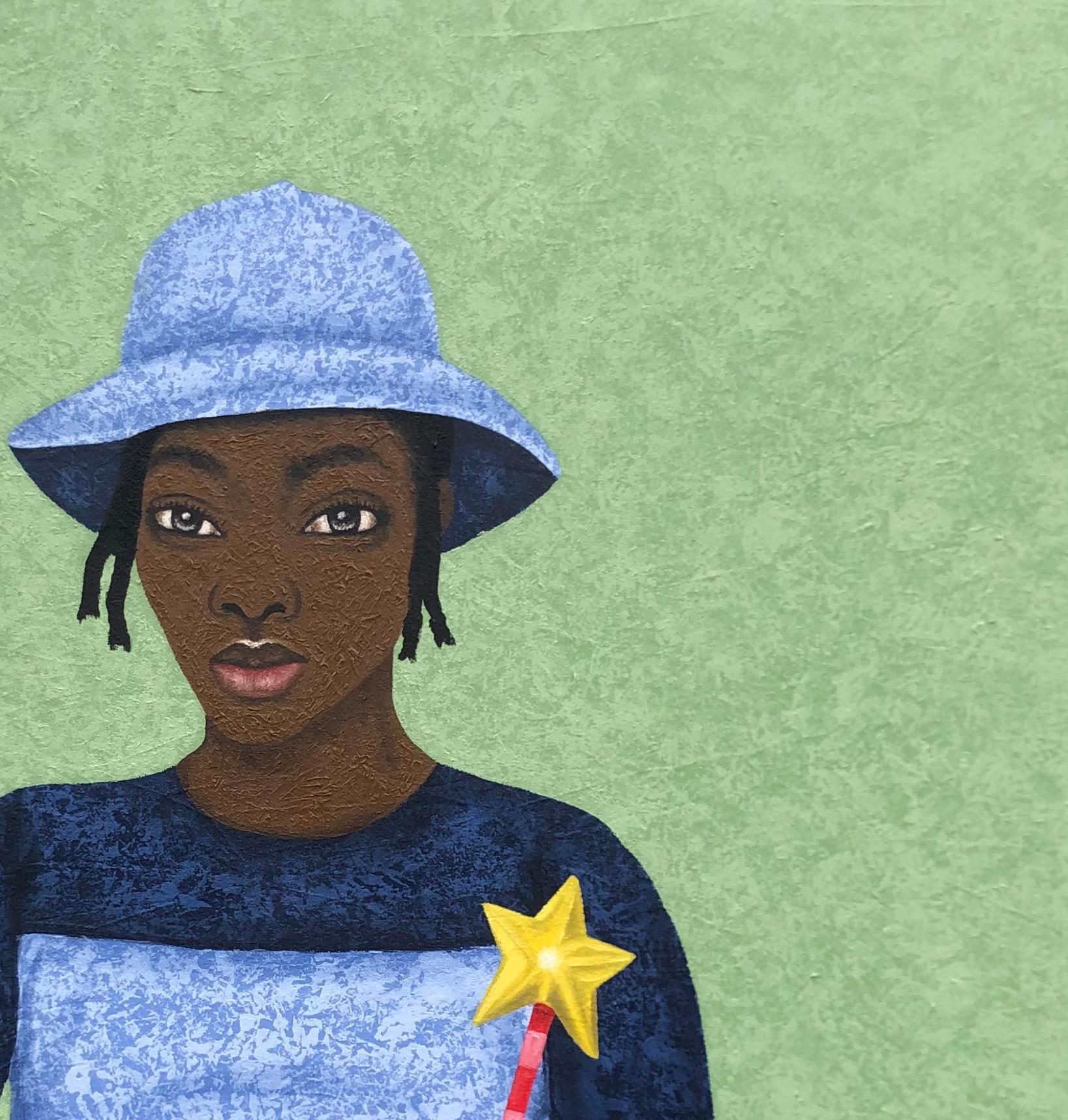 Star Girl 1 - Expressionist Painting by Joshua Salami