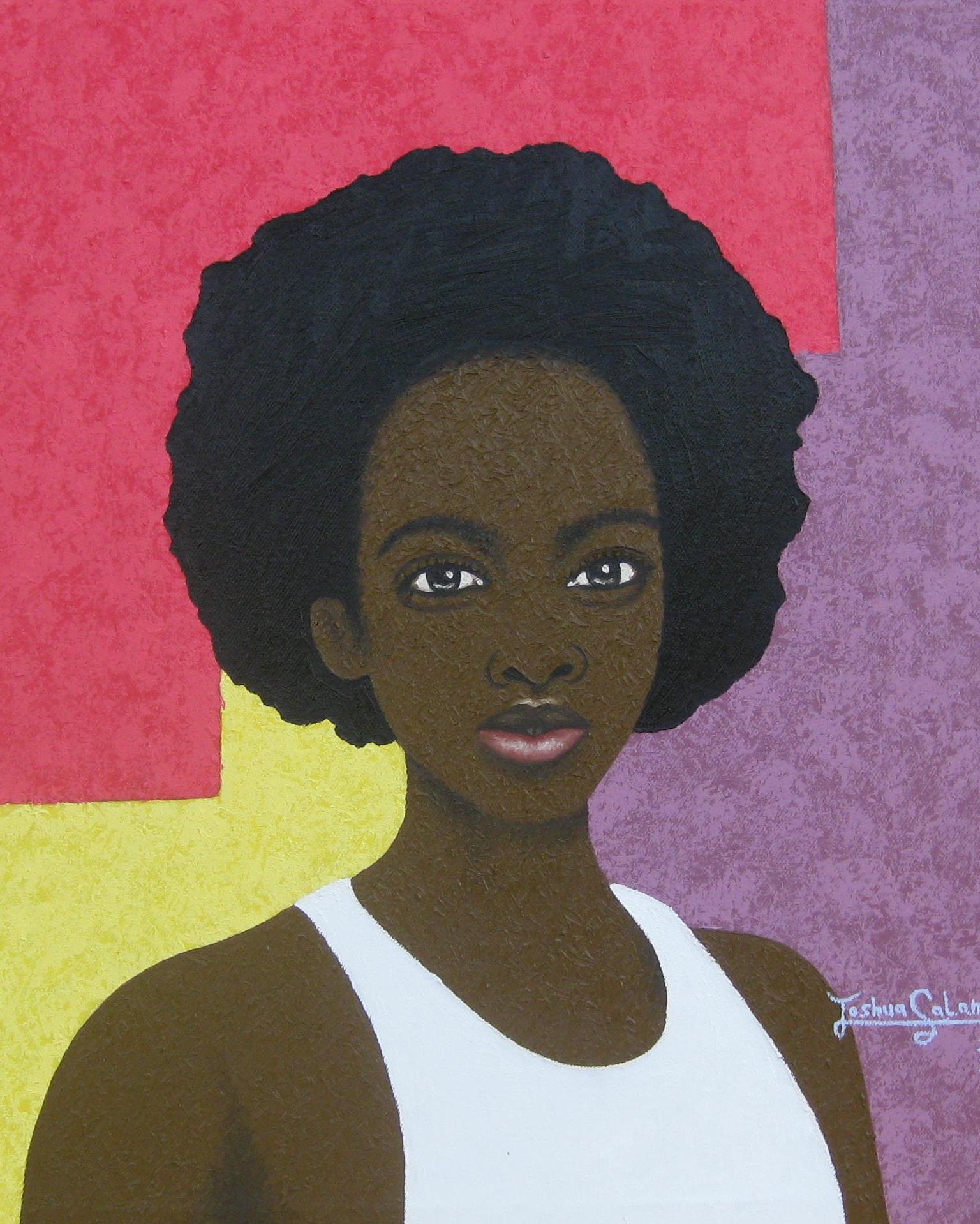  Stupendous Beauty 1  Oil/ Canvas  Nigerian Artist 2023  Portrait Art  Realism - Brown Portrait Painting by Joshua Salami
