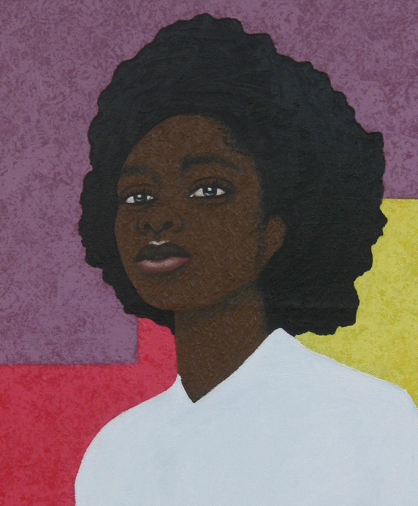 Belleza Estupenda 2 Óleo/Lienzo  Artista nigeriano 2023  Arte del retrato  Realismo - Painting de Joshua Salami
