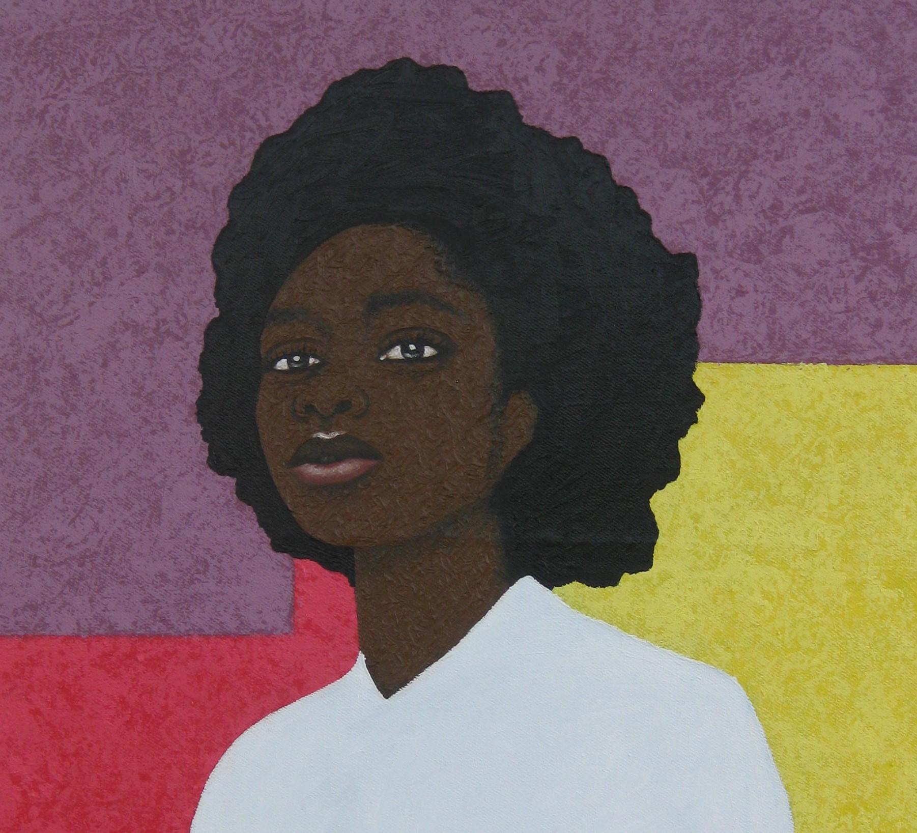 Belleza Estupenda 2 Óleo/Lienzo  Artista nigeriano 2023  Arte del retrato  Realismo - Portrait Painting Negro de Joshua Salami