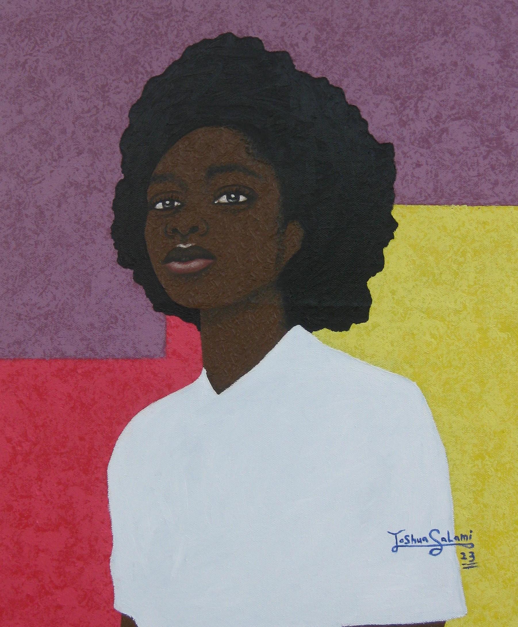 Portrait Painting de Joshua Salami - Belleza Estupenda 2 Óleo/Lienzo  Artista nigeriano 2023  Arte del retrato  Realismo