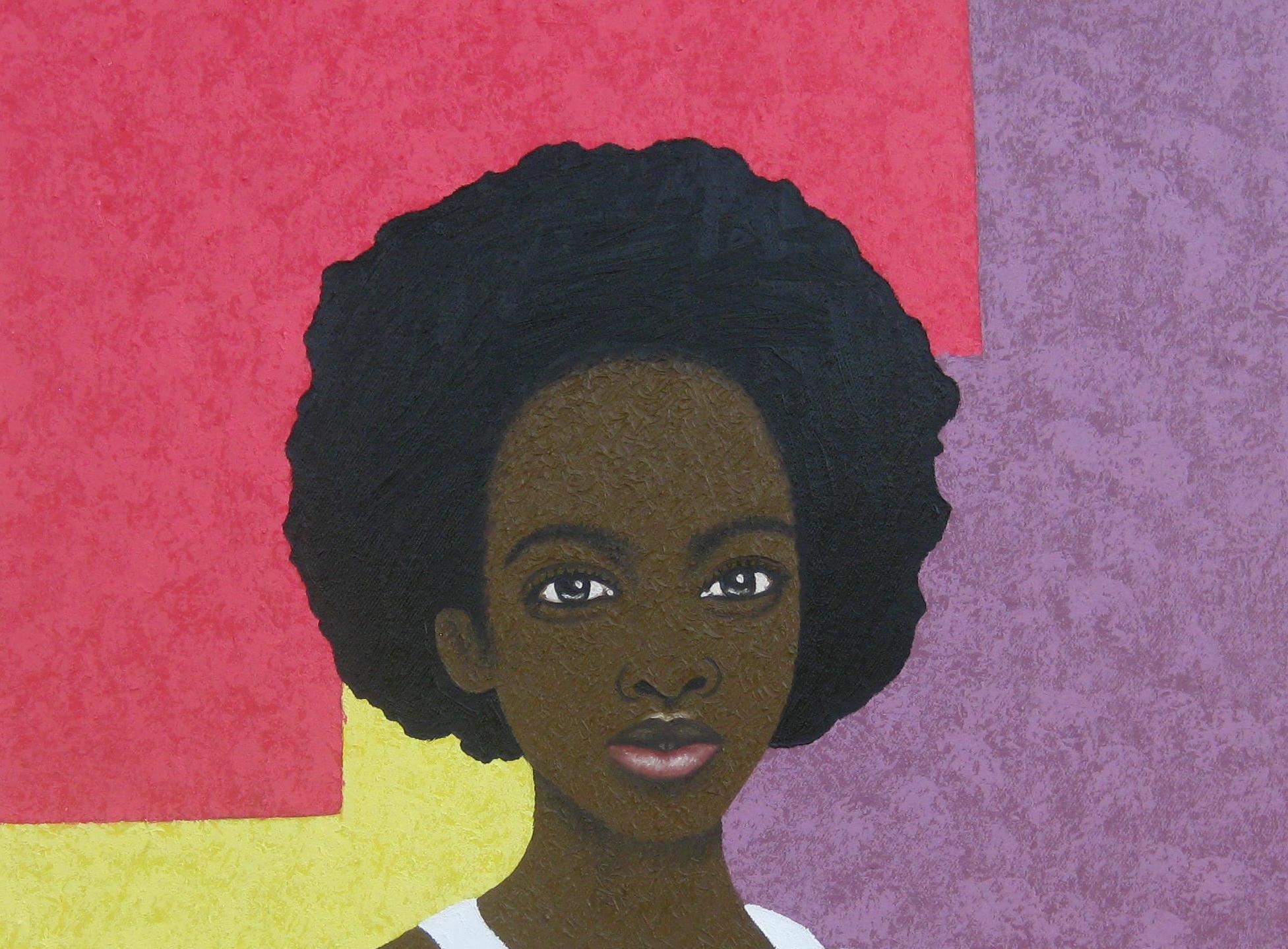 Stupendous Beauty #2 Huile/ Toile  Nigerian Artist 2023 Portrait Realism African - Réalisme Painting par Joshua Salami