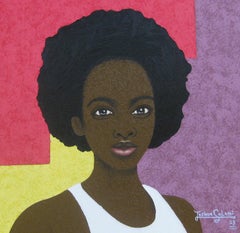 Belleza Estupenda nº 2 Óleo/Lienzo  Artista Nigeriano 2023 Retrato Realismo Africano