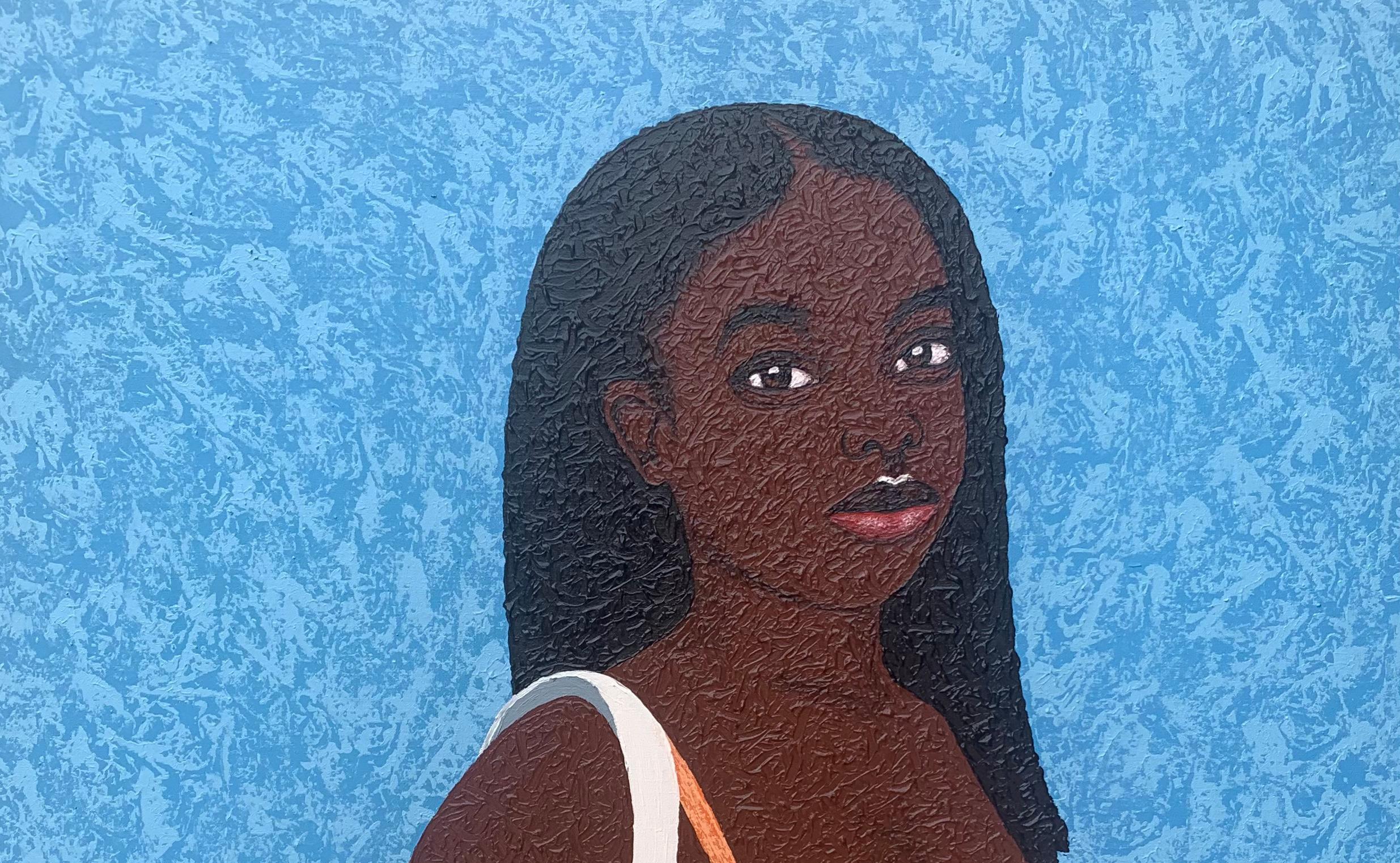 There She Goes With Her Beauty - 21st Century Contemporary, Figurative, Modern - Painting by Joshua Salami