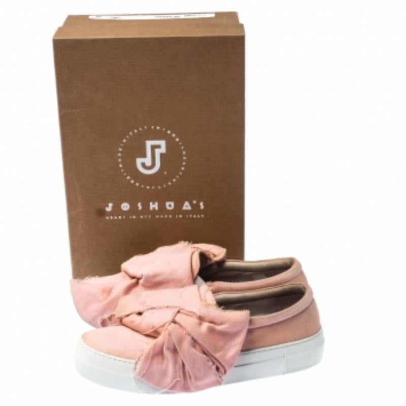 Joshua Sanders - Scarpe da ginnastica con fiocco in tela rosa chiaro Taglia 40 in vendita 3