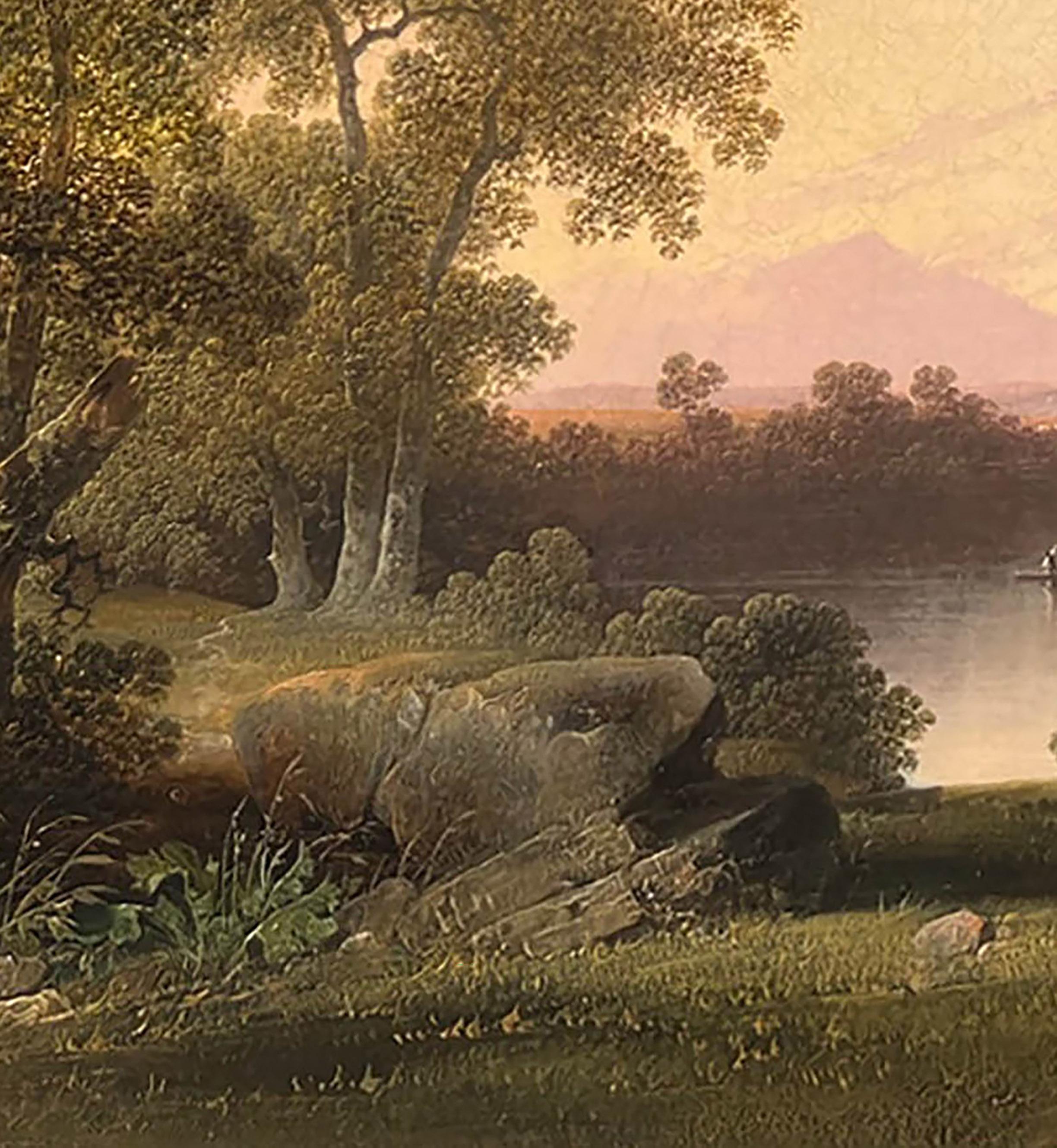 JOSHUA SHAW (1776-1861)
Figures Boating on a Lake
Oil on canvas
14 ½ x 20 inches

English-born Joshua Shaw made significant contributions to the early development of American landscape painting. Not only did he bring the traditions and techniques of