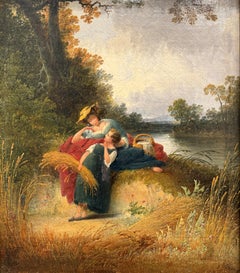 "Summer Picnic by the River" Joshua Shaw,  American Atmospheric Genre Painting