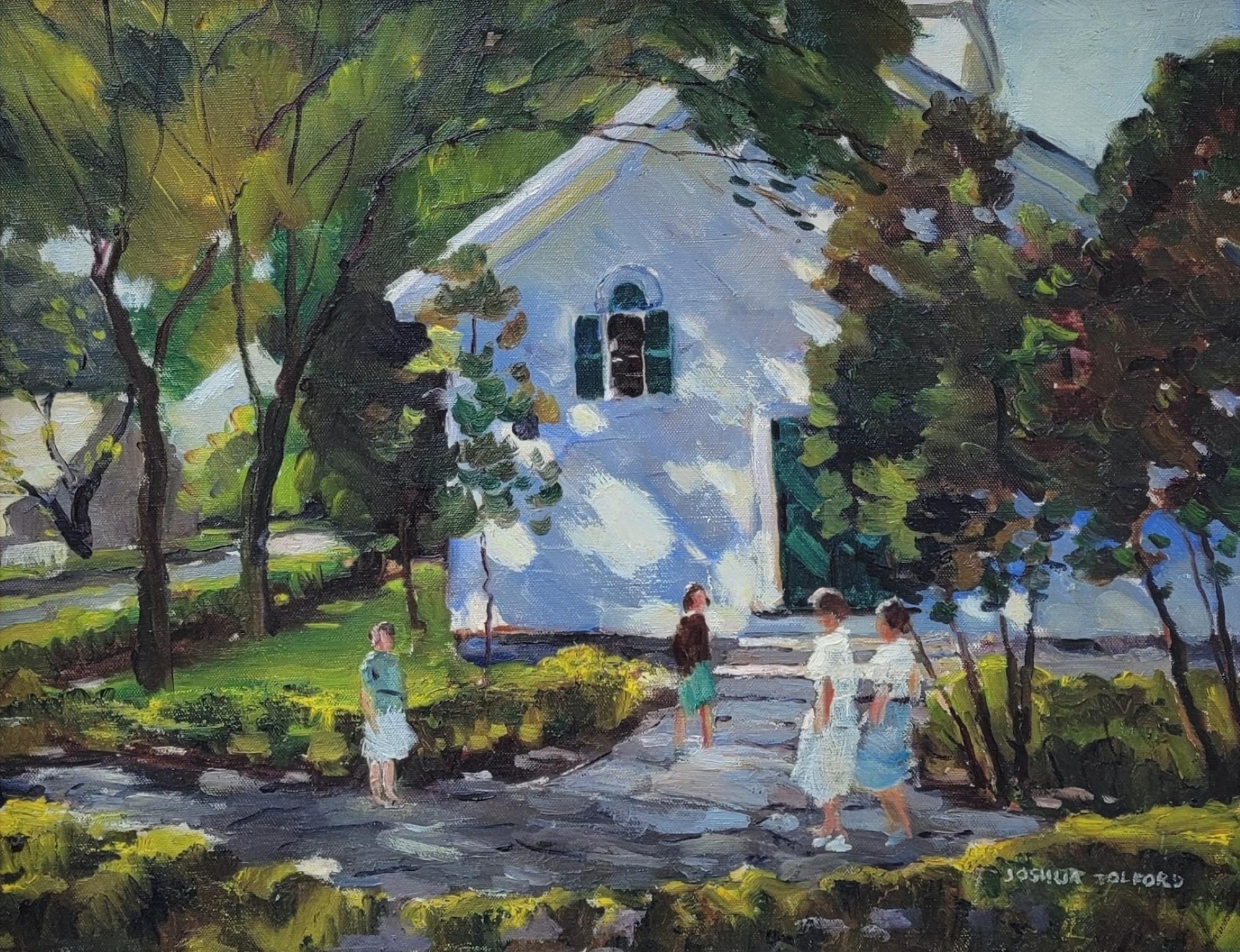 Sunday Morning, années 1950 par Joshua Tolford, First Baptist Church, Rockport, MA en vente 1