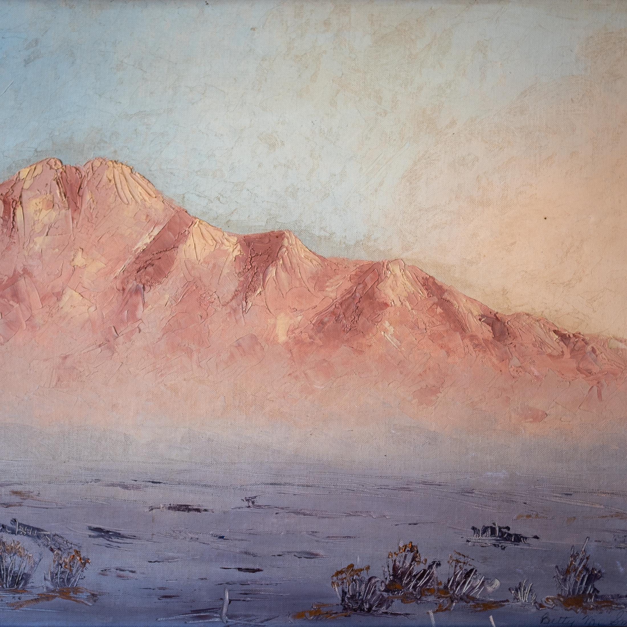 American Joshua Tree Desert Landscape Painting 1960s For Sale