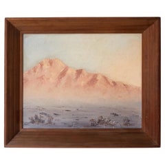 Vintage Joshua Tree Desert Landscape Painting 1960s